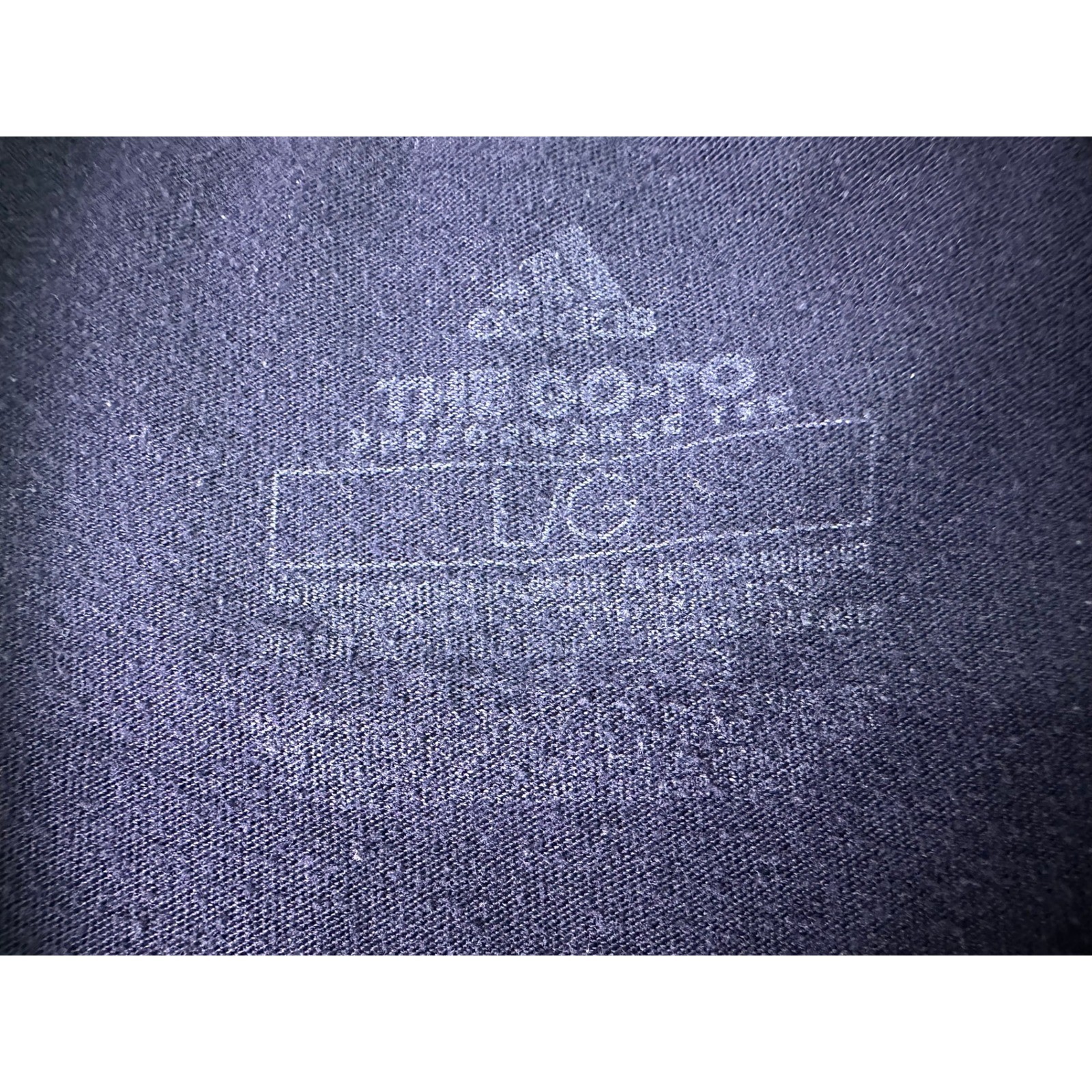 Adidas The Go-To Performance Tee Navy Blue Distressed Logo Shirt Men’s Large L