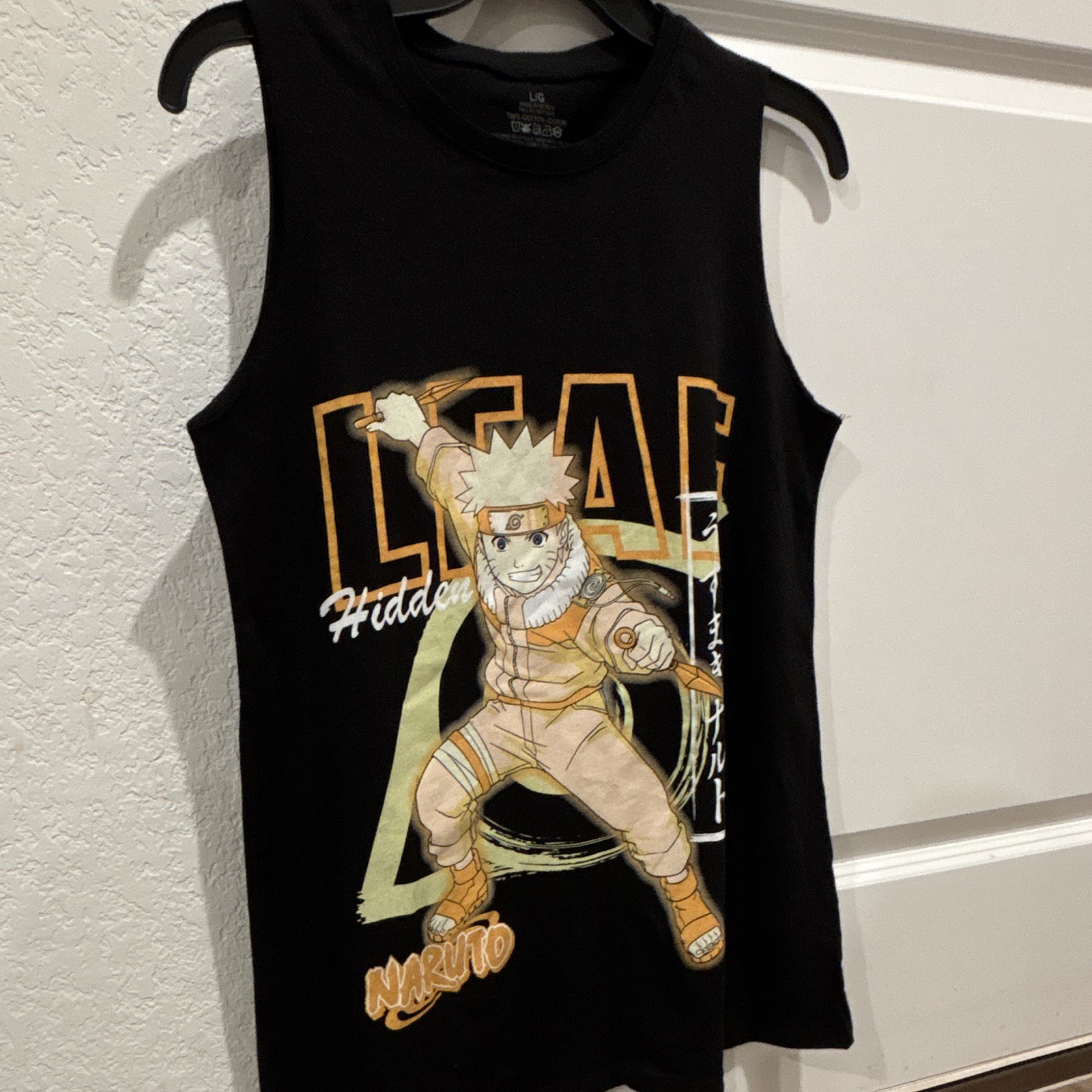 Ripple Junction Naruto Sleeveless Graphic Tee Black Men’s L/G 100% Cotton