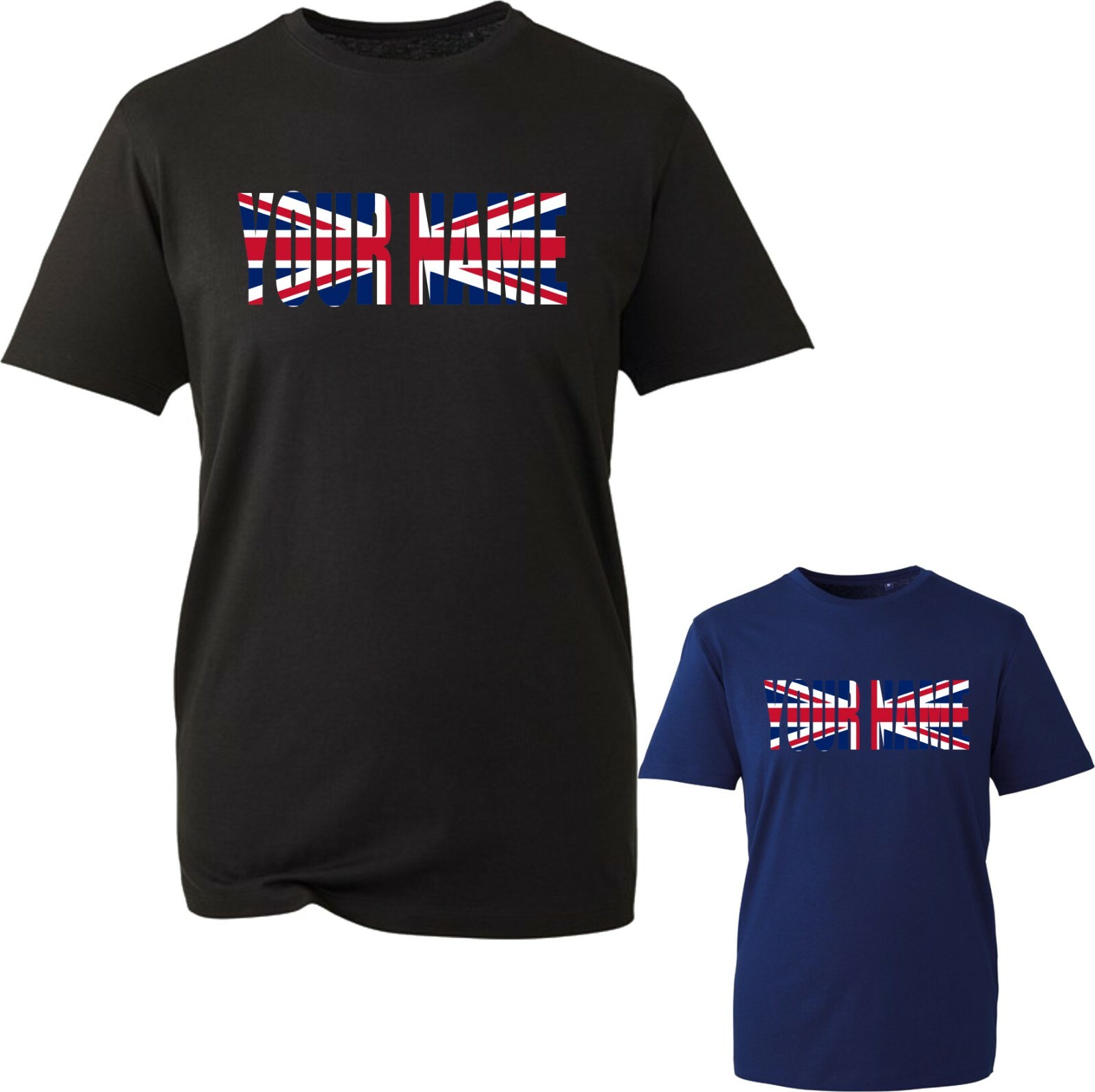 Personalised Your Name British UK Flag T-Shirt United Kingdom Country Love Gifts