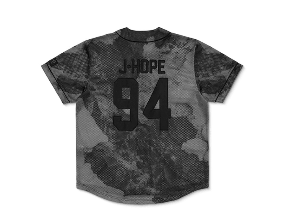 BTS J HOPE s/s t shirt GREY/BLACK JERSEY SIZE L