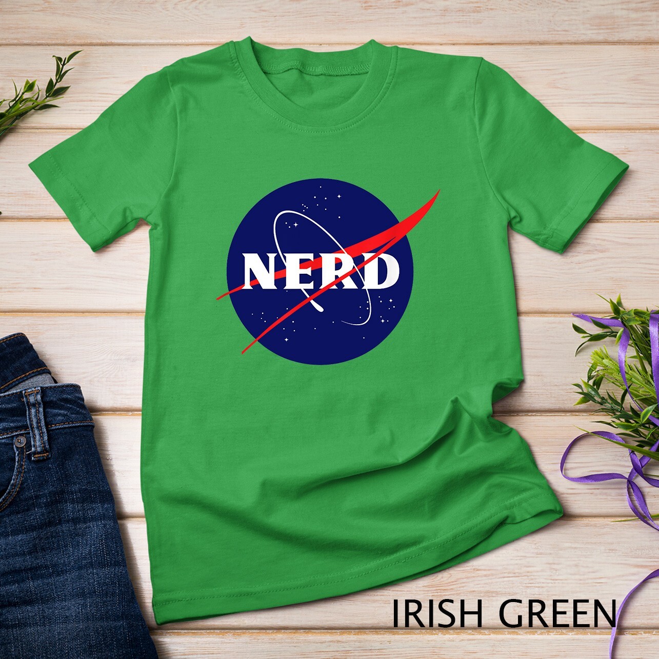 Funny NASA Nerd Logo Parody Science Astronomy Astronaut Unisex T-shirt