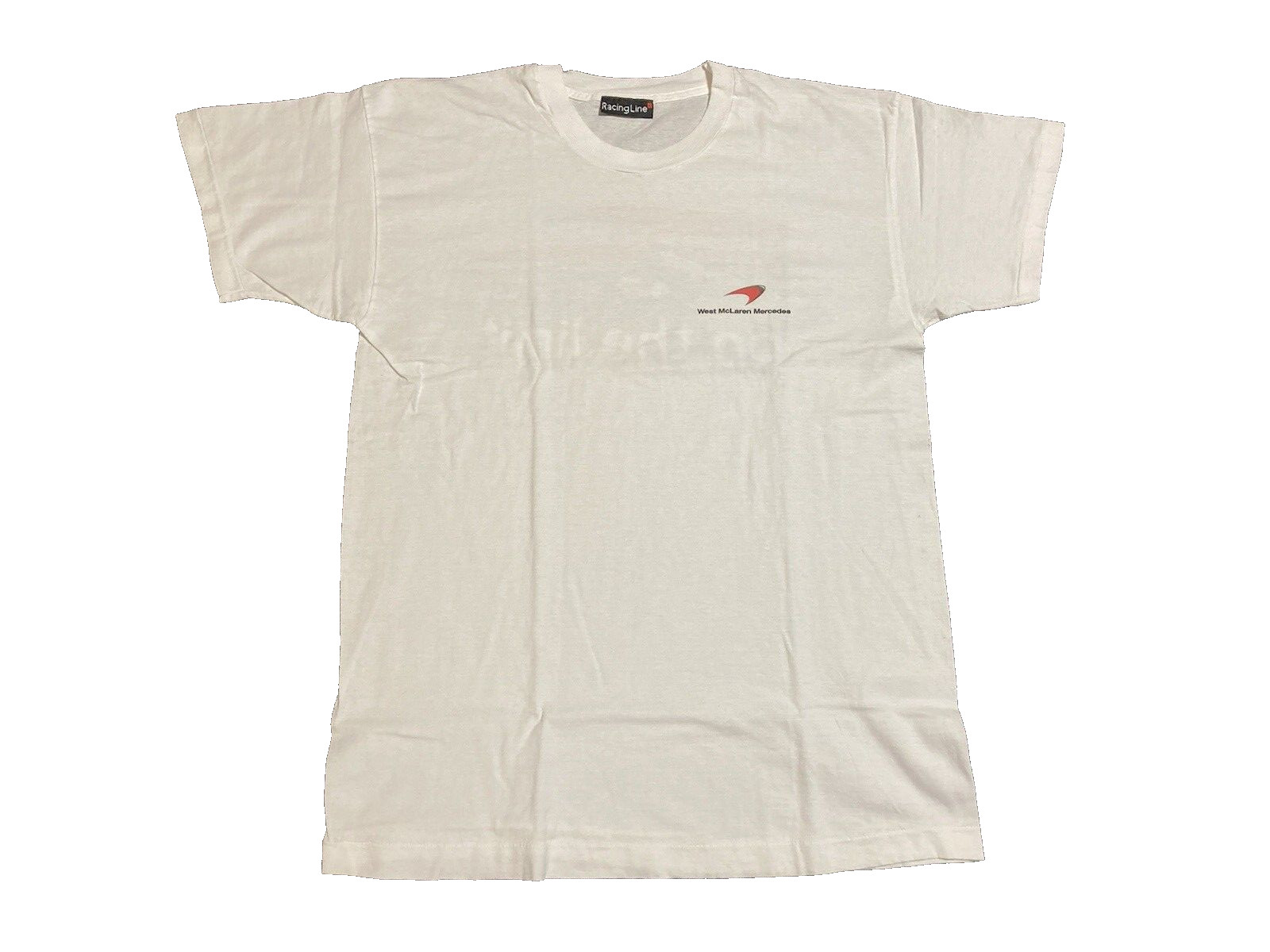West McLaren Mercedes Formula 1 Racing Team Tee T Shirt Size L White Vintage