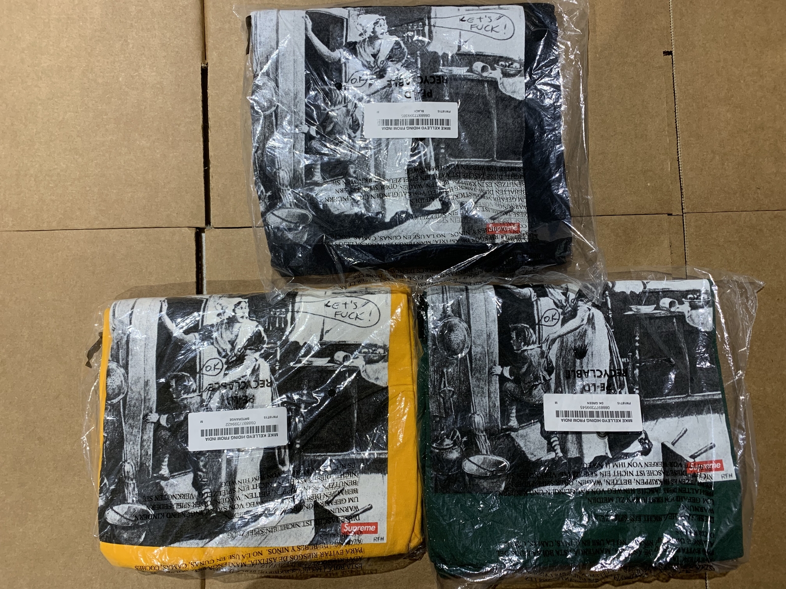 Supreme Mike Kelley Hiding From Indians Tee Black Orange Green F/W 18