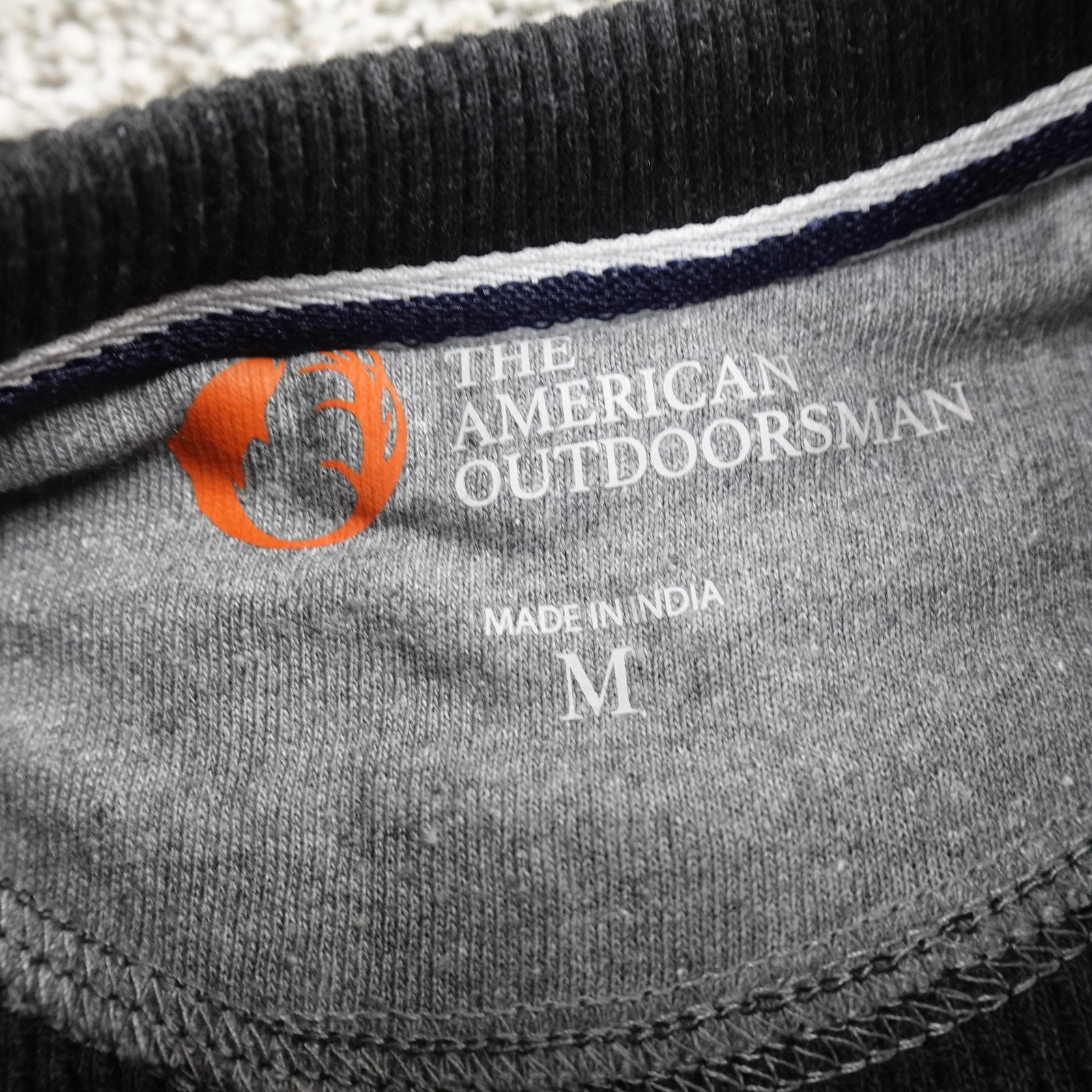 NEW American Outdoorsman Shirt Mens M Black Waffle Knit Thermal Henley Outdoor