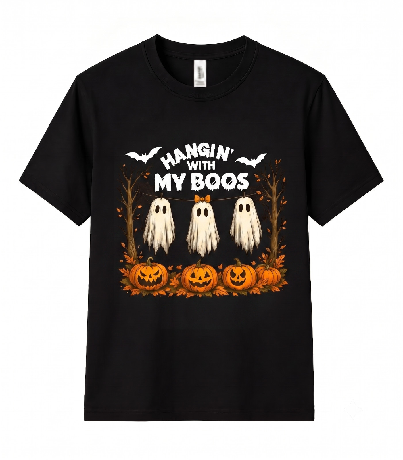 Retro Halloween Ghosts T Shirt Vintage Hangin With My Boos Funny Cute Spooky Tee