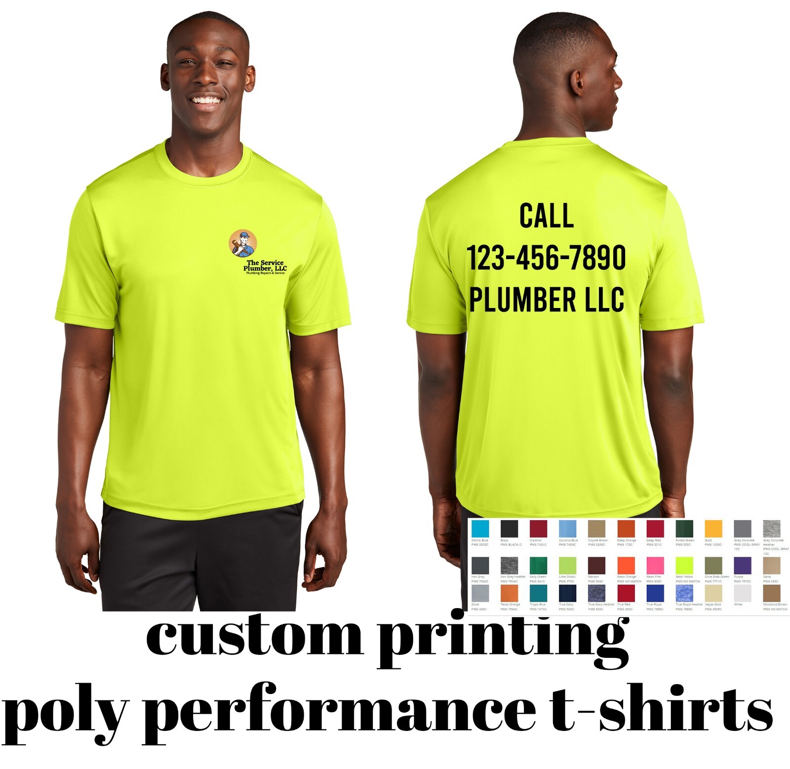 Ink Stitch Design Your Own Custom Logo Photo Texts Poly Performance Unisex Tees