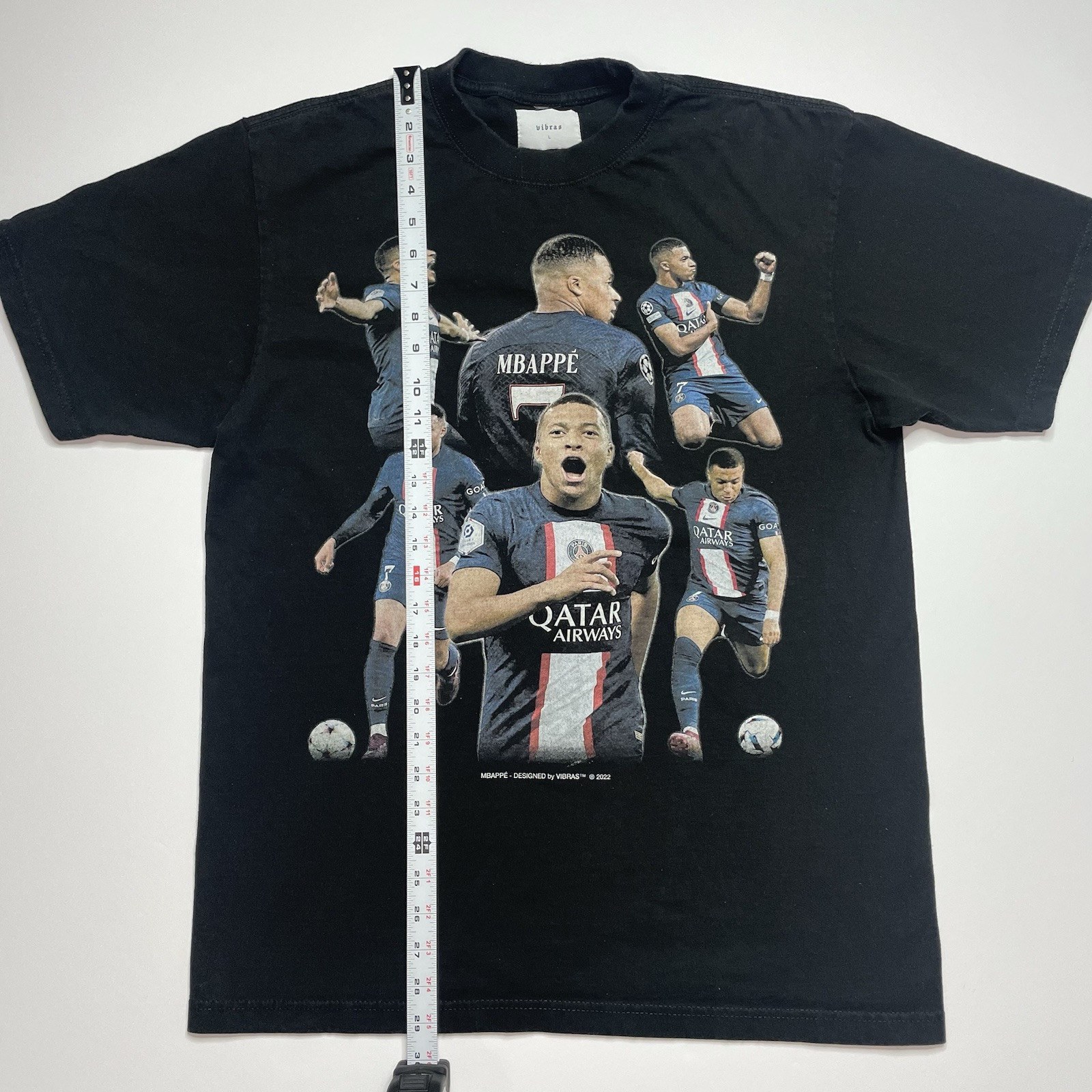 Mbappe Soccer Shirt Graphic Men’s Large Qatar Airways Black Tee Short Sleeve