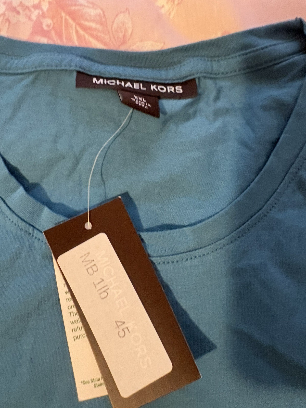 NWT Michael Kors Men’ Crewneck Short Sleeve T-Shirt Teal Blue SZ XXL