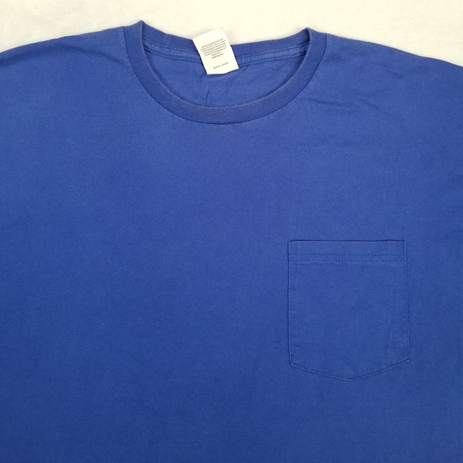Hanes Blue Authentic Left Chest Pocket Back Eagle Planes Graphic Shirt Men Large
