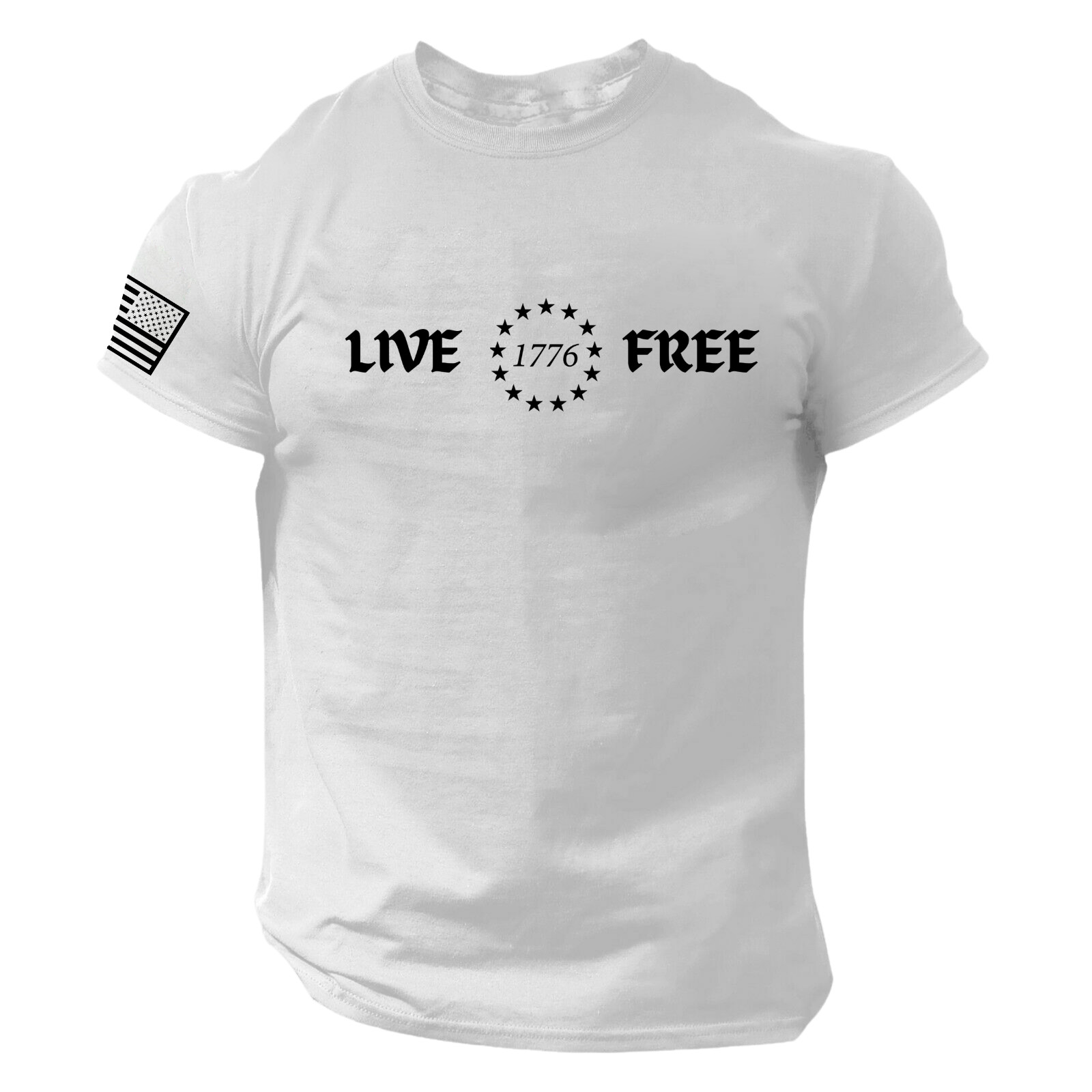 Live 1776 Free T-SHIRT Freedom American Patriotic U.S.A. Constitution Liberty