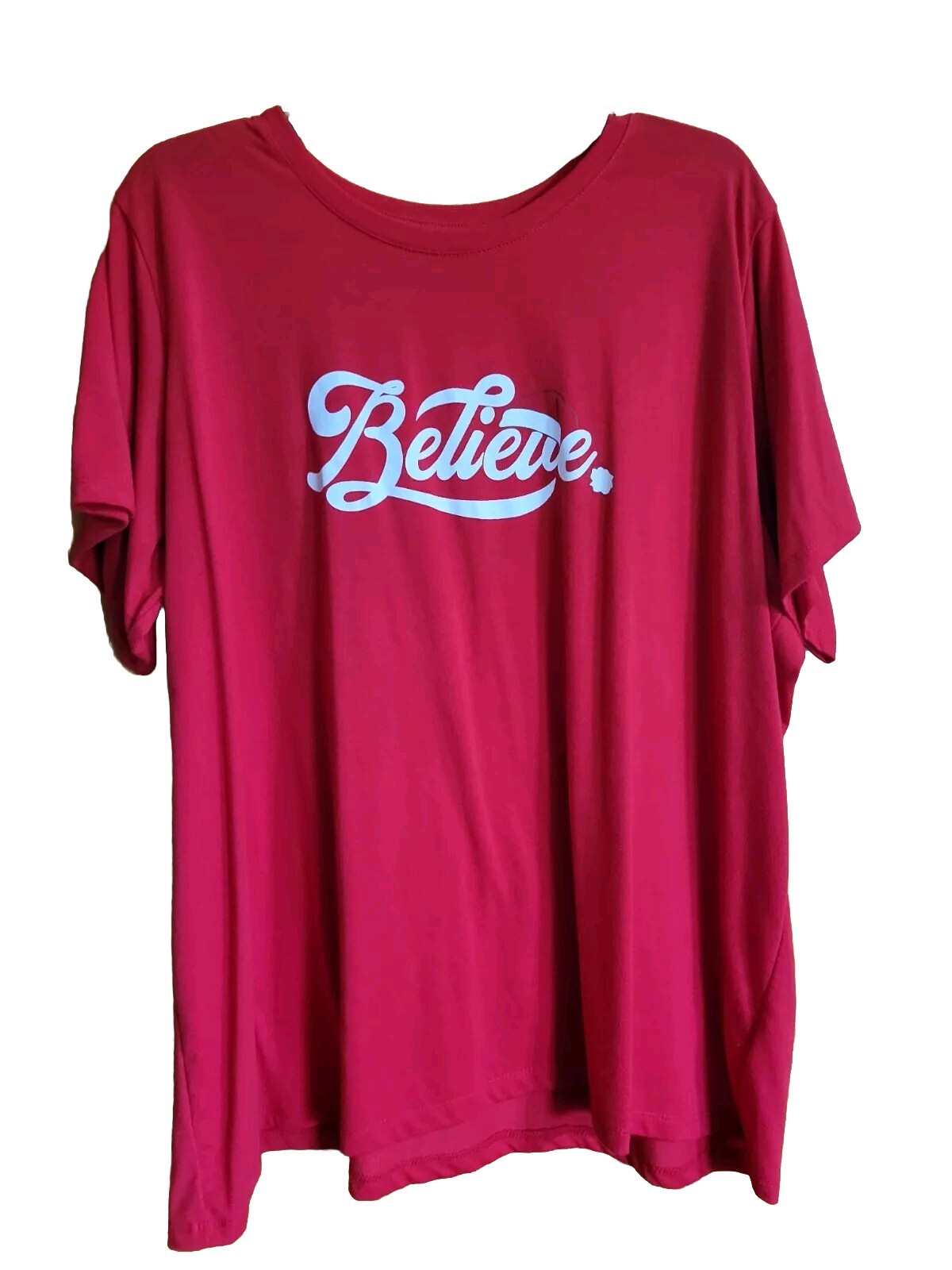 Holiday Time Christmas Believe Mens T Shirt 3X (56×28)
