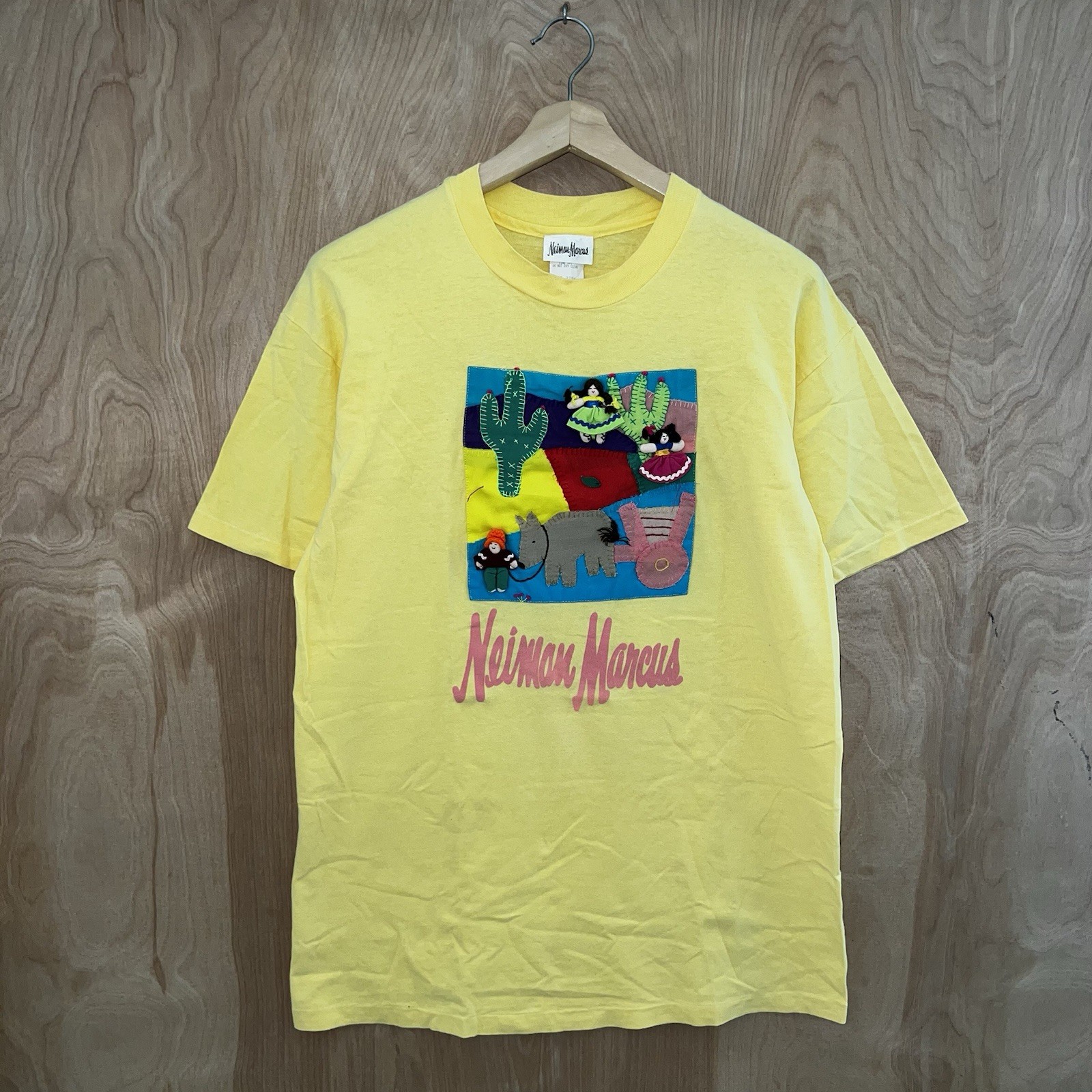 VINTAGE 90s NEIMAN MARCUS HAND SEWN SOUTHWESTERN USA SINGLE STITCH TEE SHIRT XL