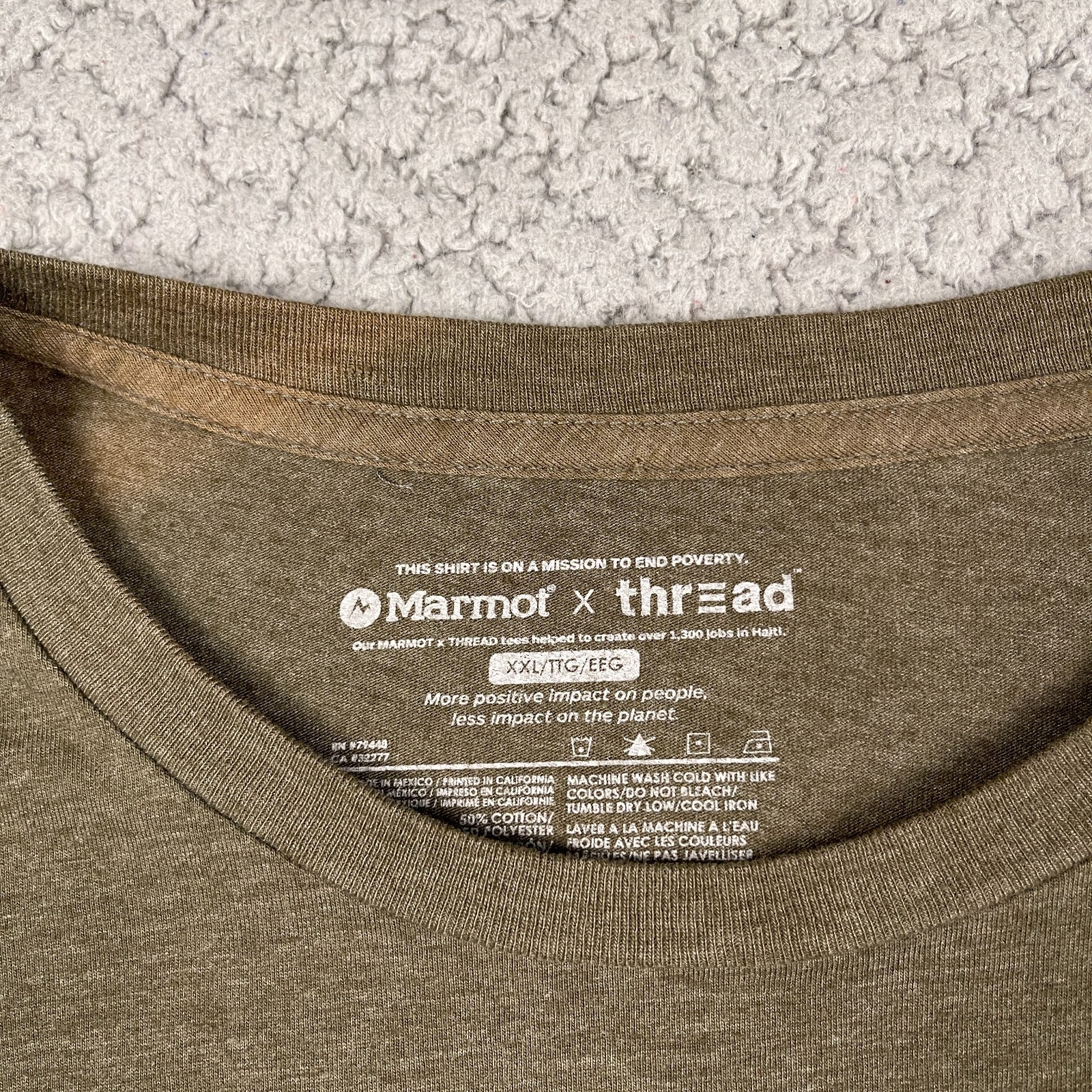 Marmot X Thread Cotton/Polyester Long Sleeve Shirt Mens XXL *Stained