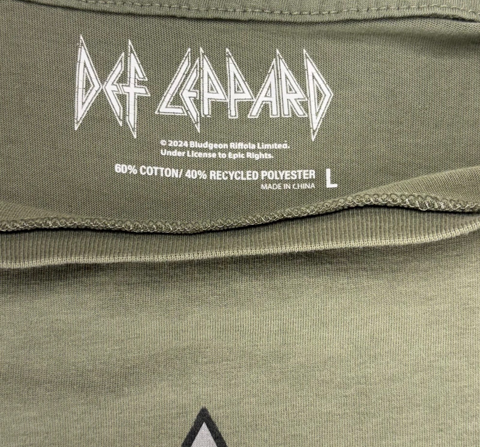 Def Leppard 2024 Official Licensed Graphic Tee Shirt Men’s LRG [L] Olive Green