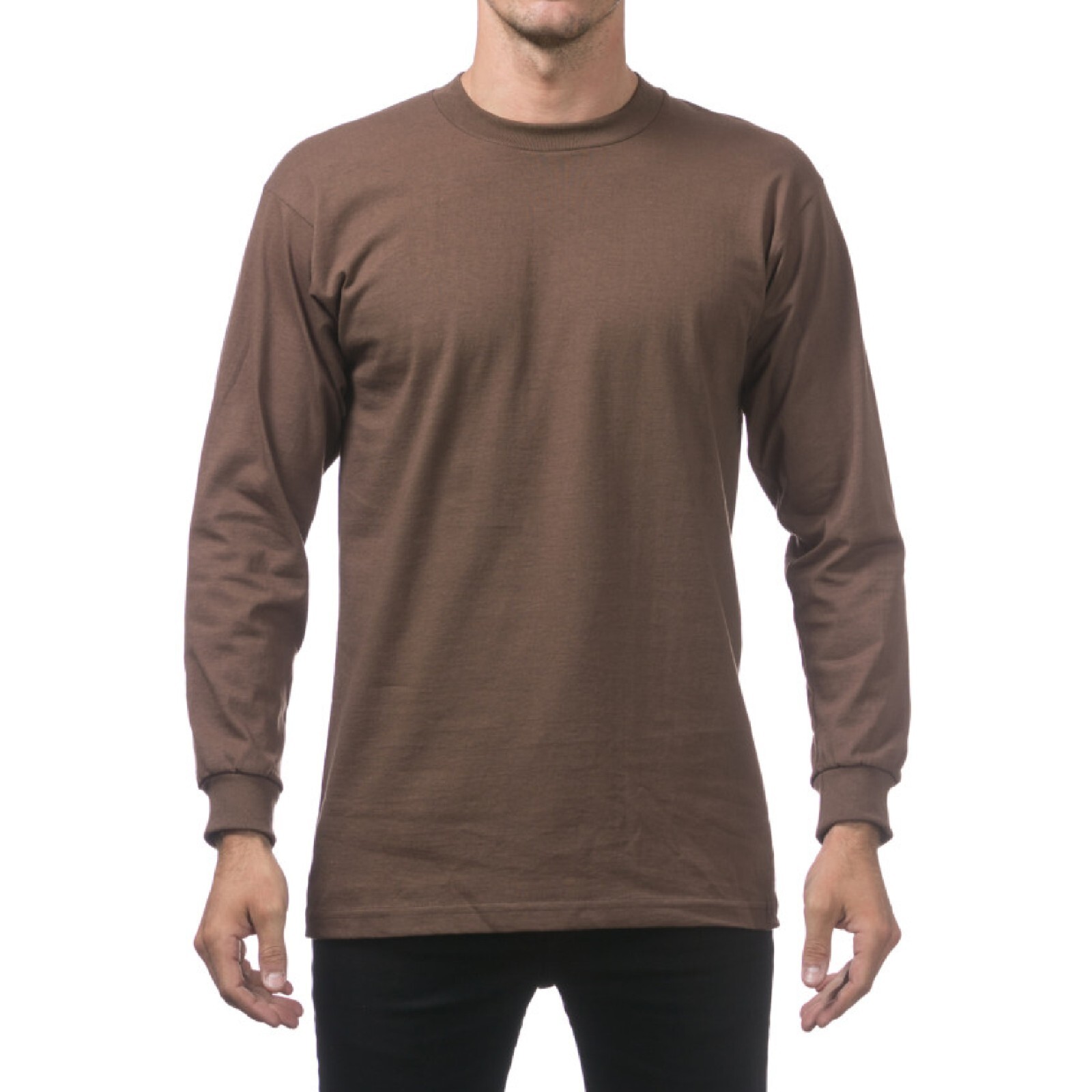 PROCLUB MENS HEAVYWEIGHT LONG SLEEVE T SHIRTS PRO CLUB CASUAL COTTON TEE SHIRT