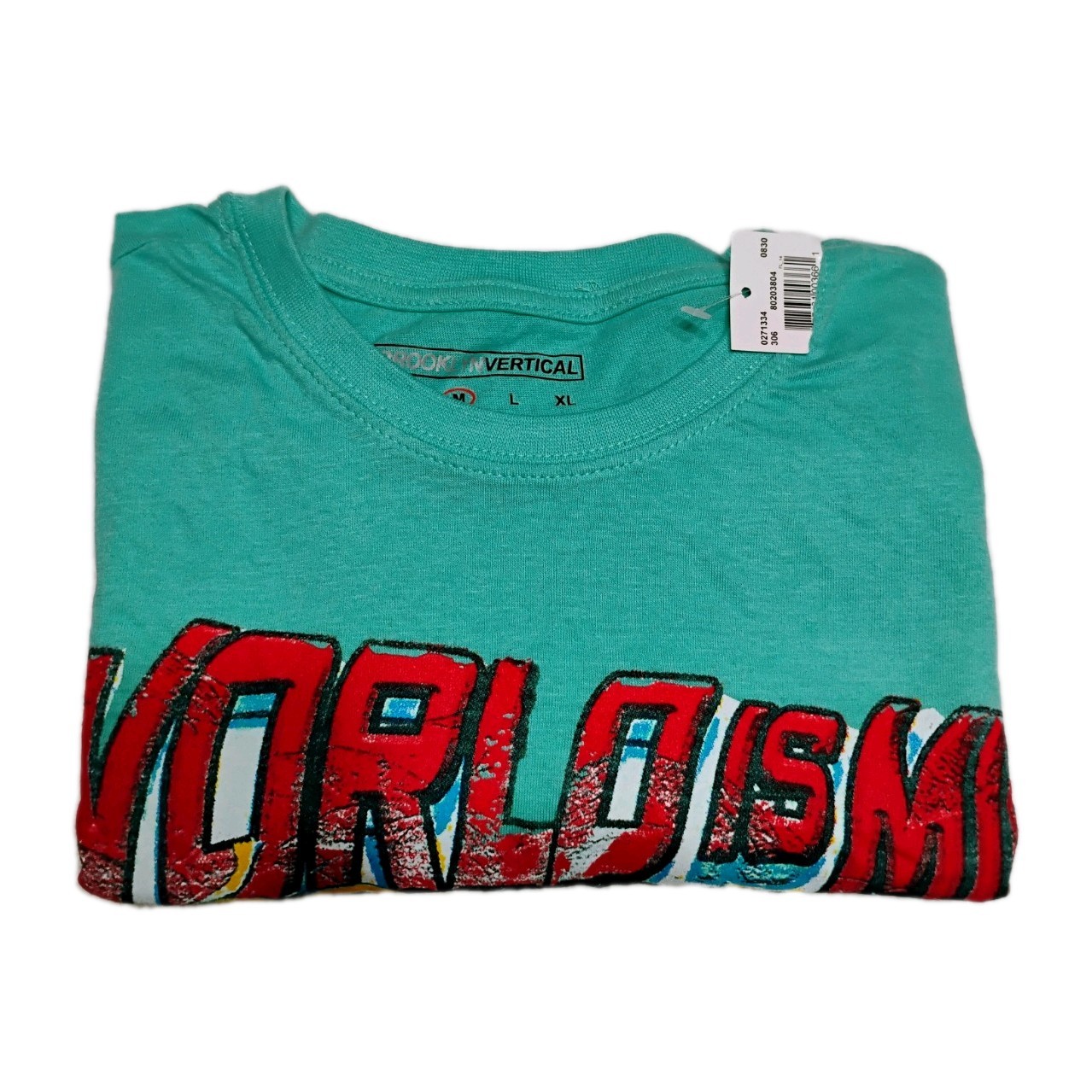 Brooklyn Vertical Men’s Teal Race Car 44 Cotton Short Sleeve Size Medium