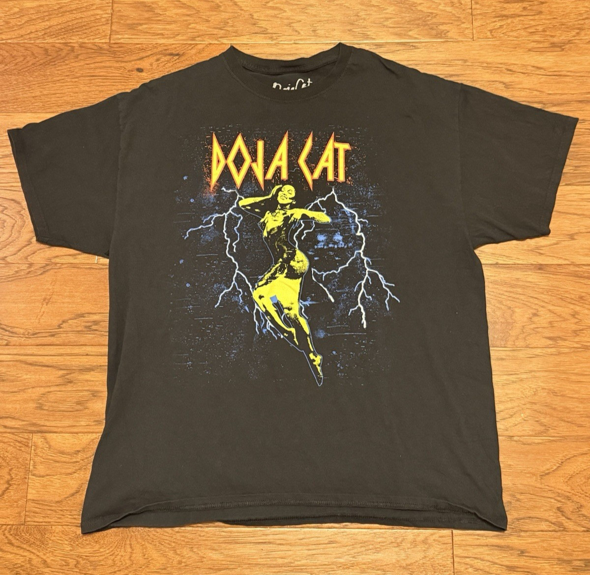 Doja Cat Lightning Graphic T-Shirt XL Official Merch Black Hip Hop Tour Tee