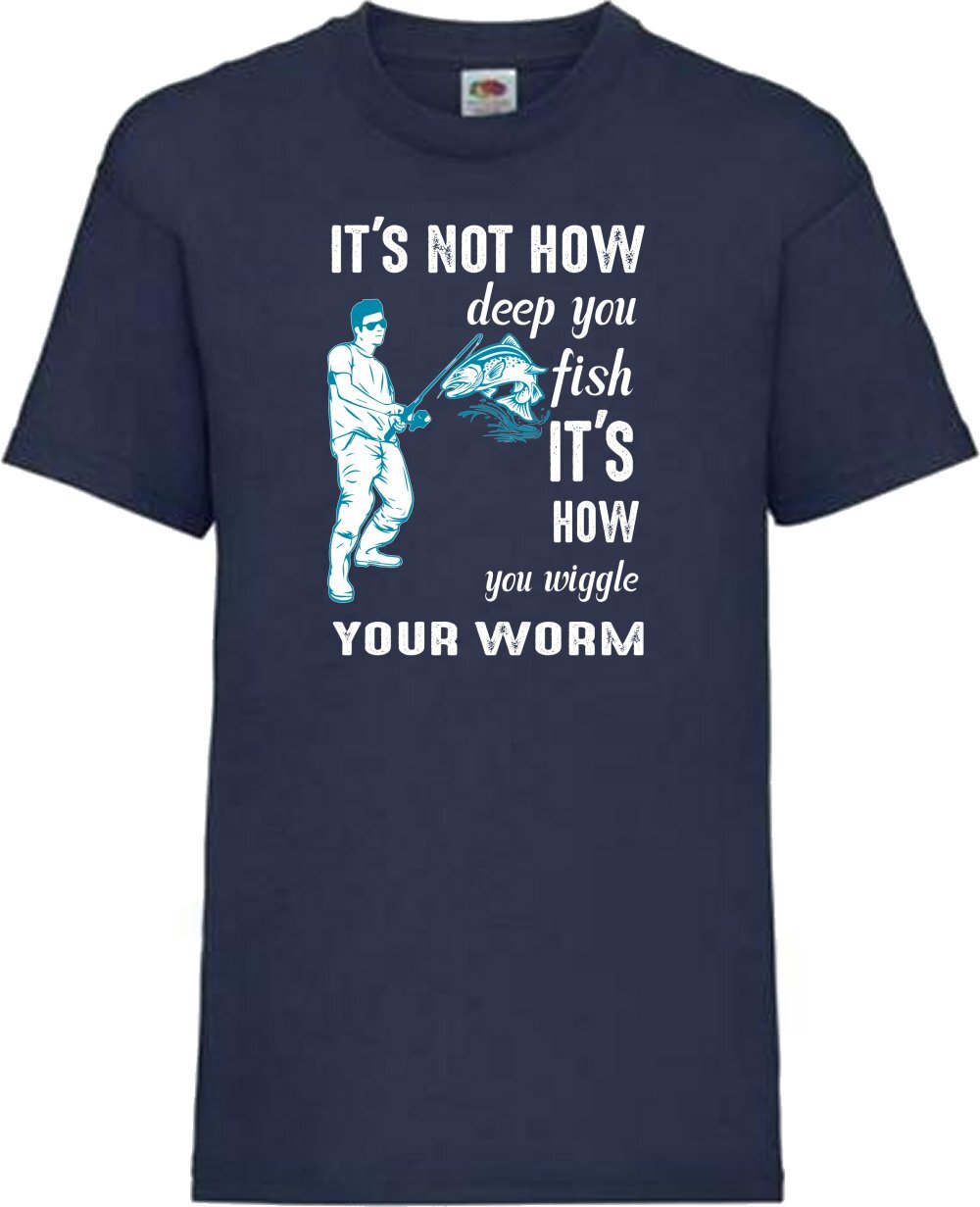 Fishing Wiggle Your Worm Humour Novelty T Shirt Various Colours And Sizes