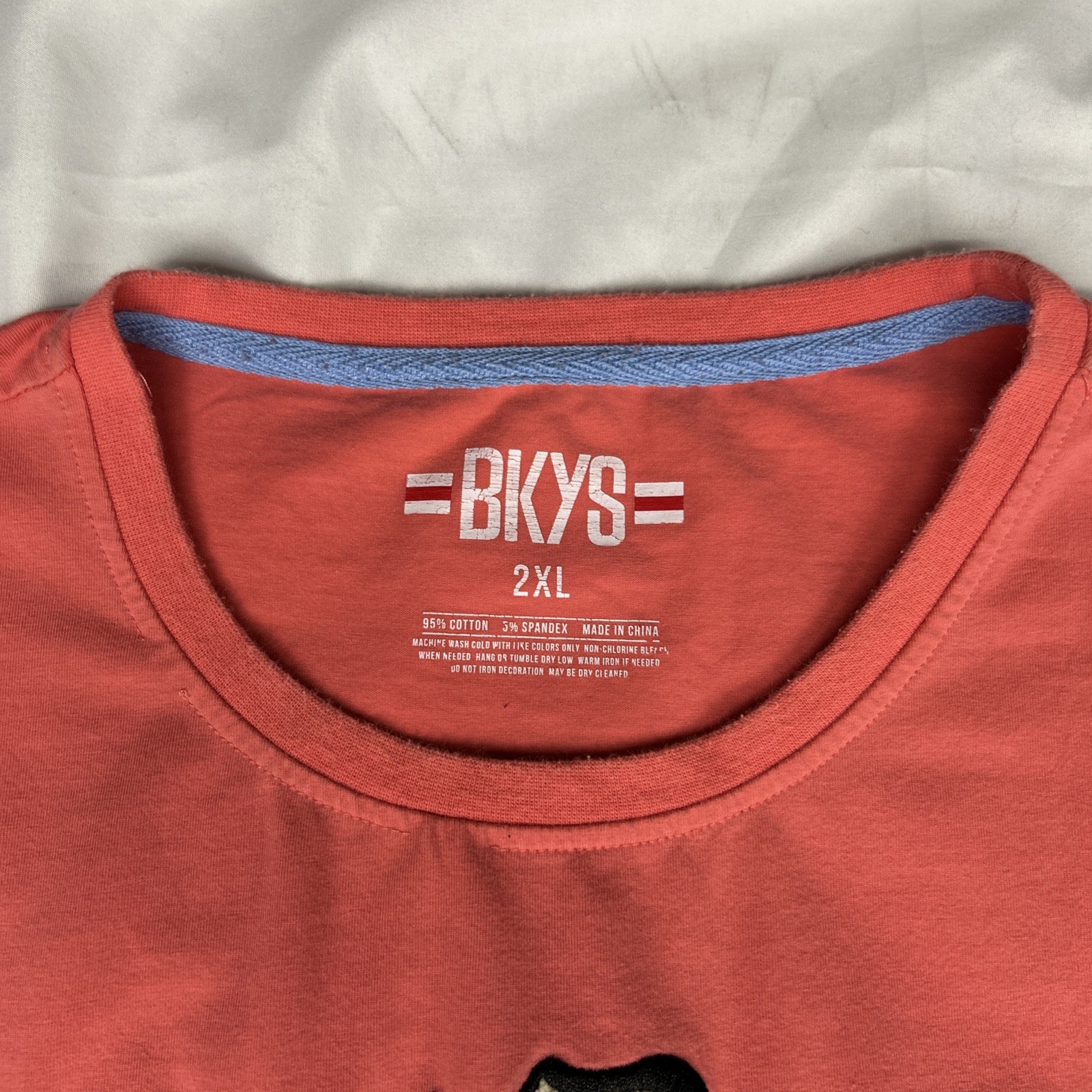 BKYS Fly Coral Pink T Shirt Money Bag Wings Applique Puffy Graphic Flocked 2XL