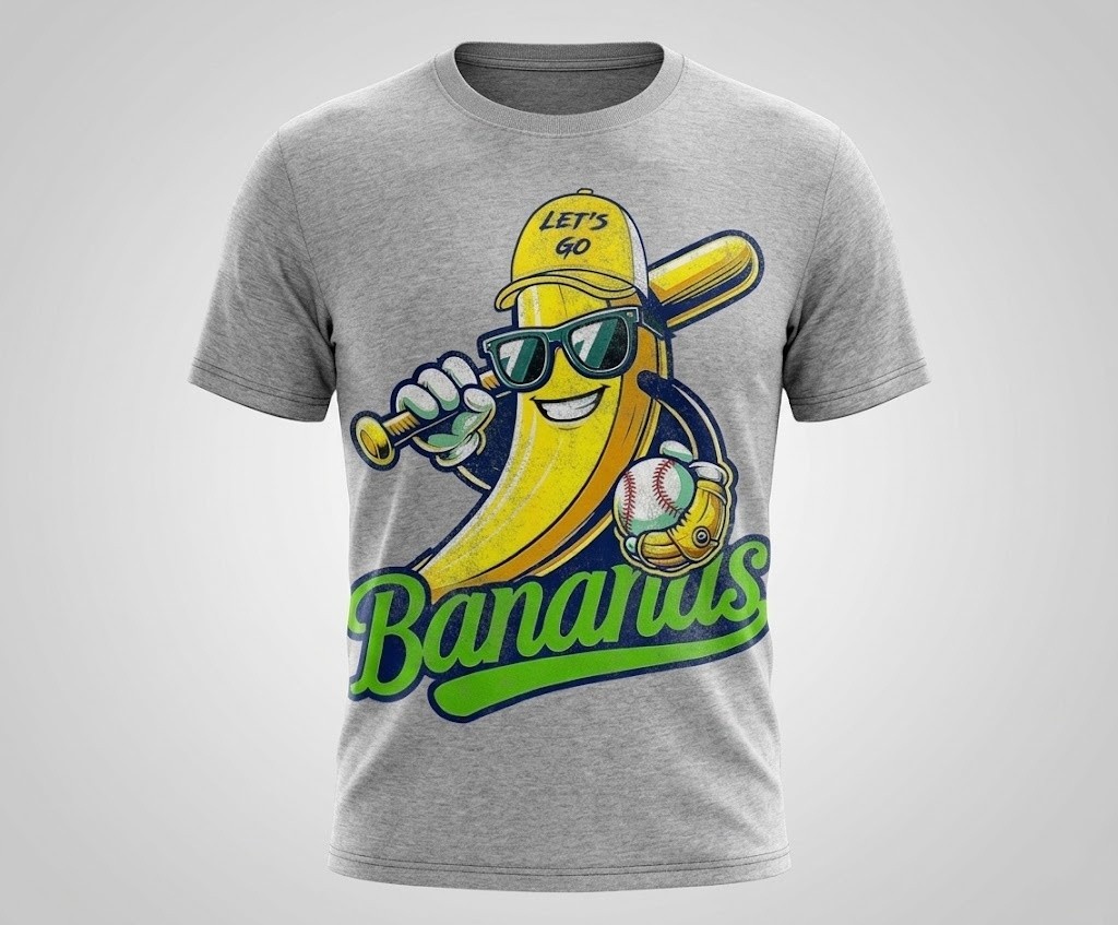 Funny Banana Baseball T-Shirt Cotton Graphic Tee Men