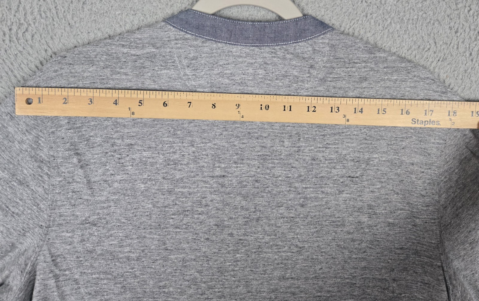 Todd Snyder Chambray Loop Collar Henley T-Shirt Heather Gray Men’s Size Large