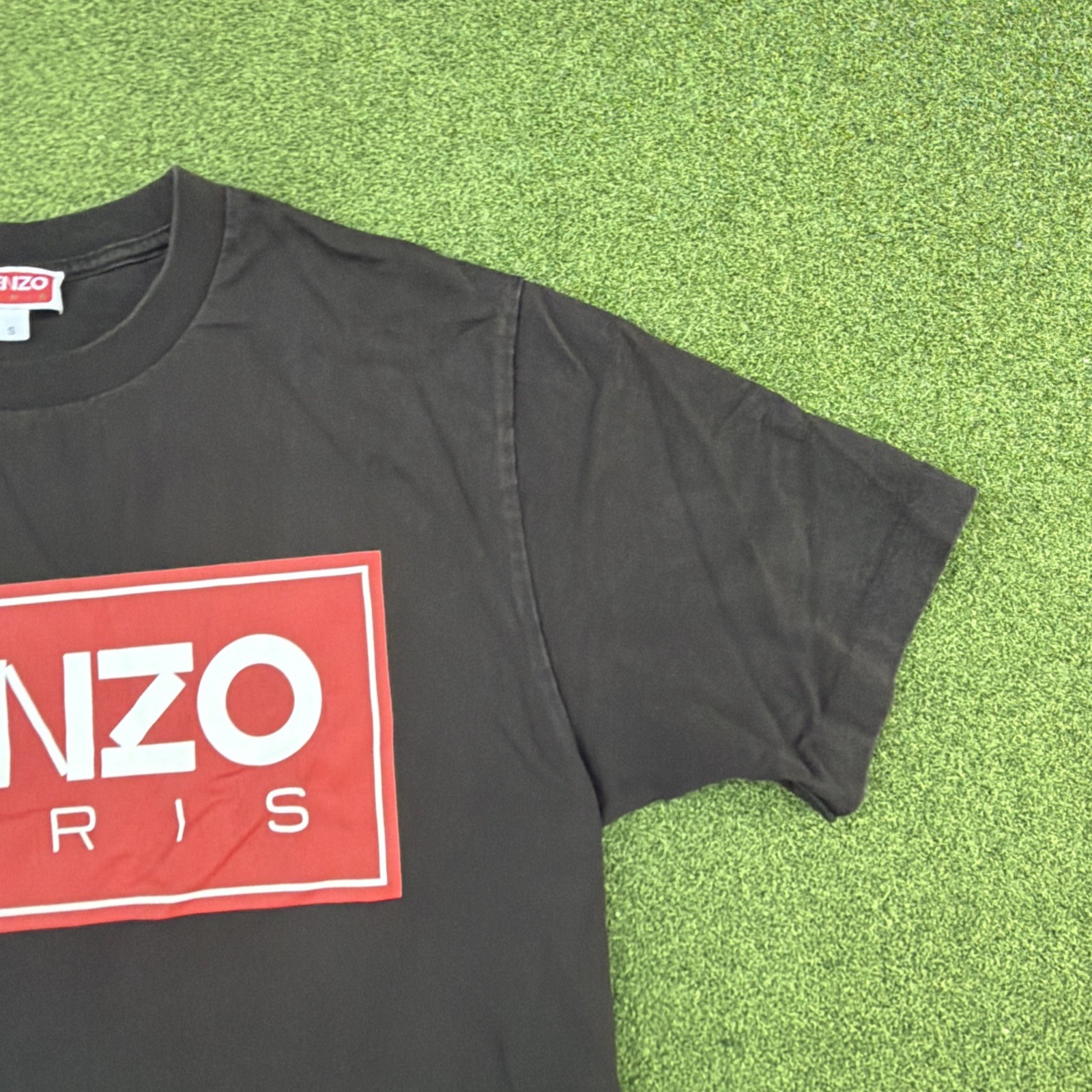 KENZO Paris Box Logo T Shirt short sleeve Black Red Small