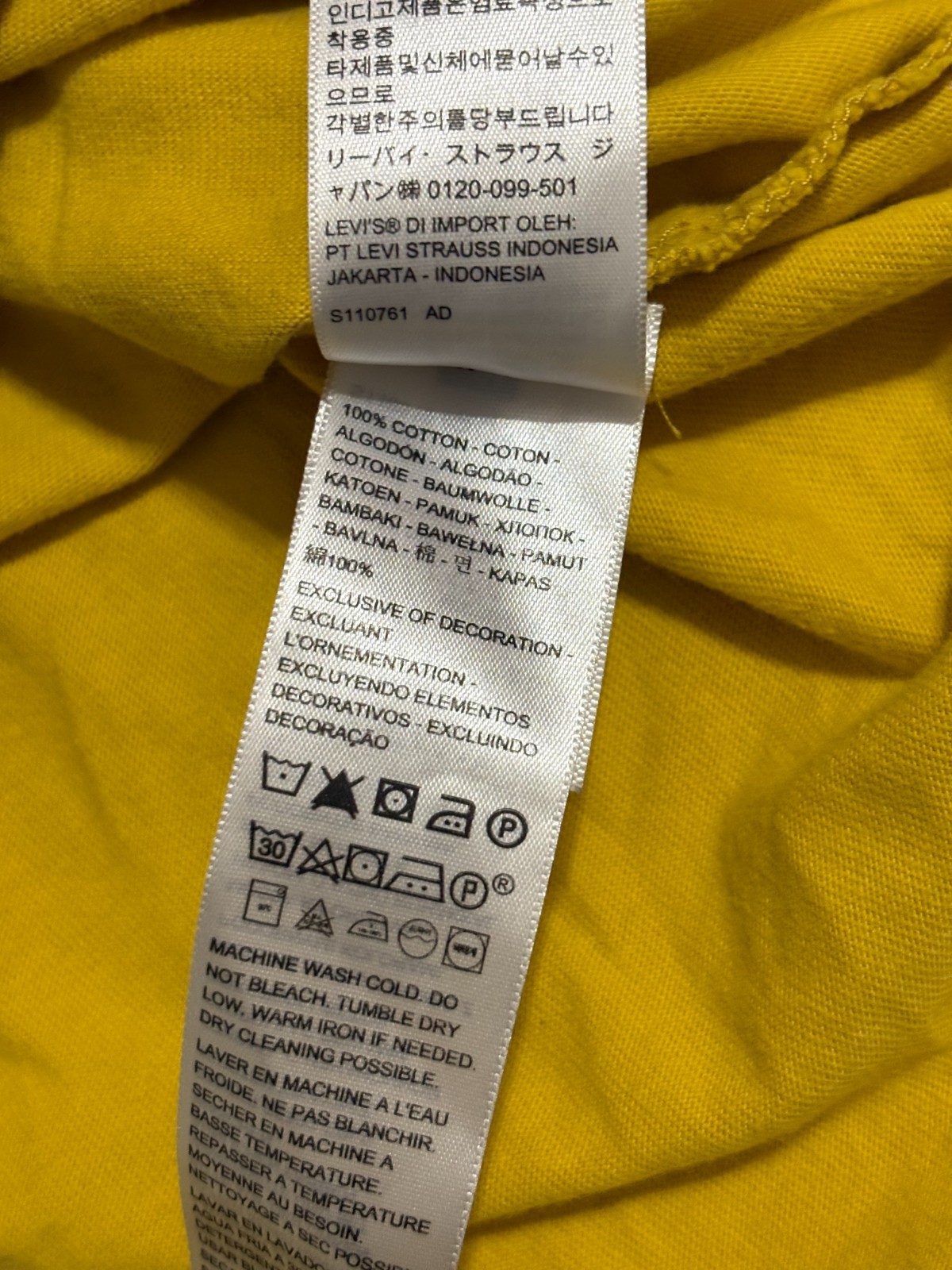 Levi’s Silvertab Yellow Striped Pocket T-Shirt Preppy Retro – Men’s XL Loose
