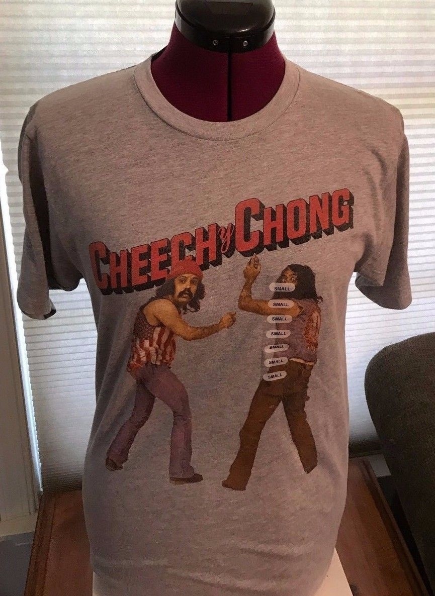 NEW NWT Licensed CHEECH & CHONG GRAY COTTON/POLY T-Shirt GOODIE TWO SLEEVES