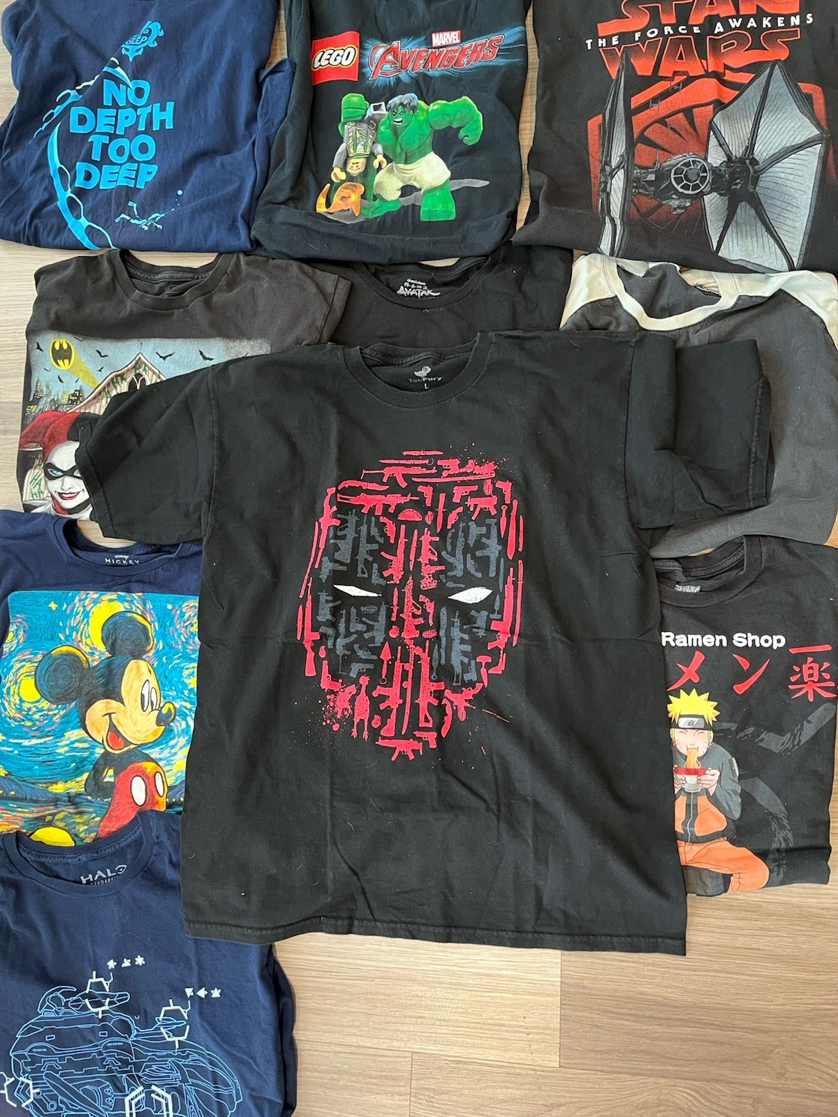Lot Of 12 Amine Video Game Disney T Shirts Multi Size And Color Mickey Star Wars