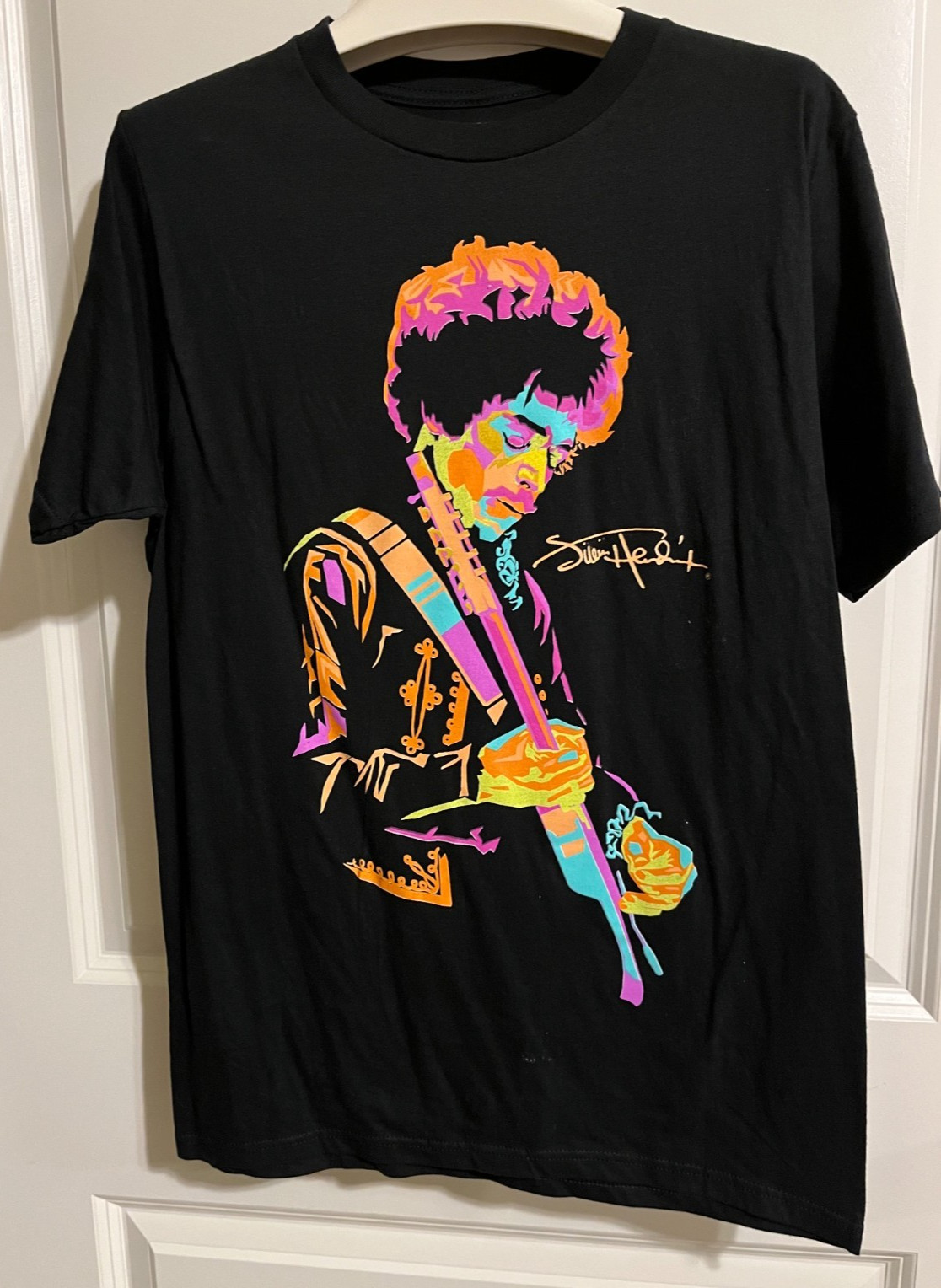 AUTHENIC HENDRIX Men’s T Shirt Bright Multicolored Graphic Size S Cotton NEW