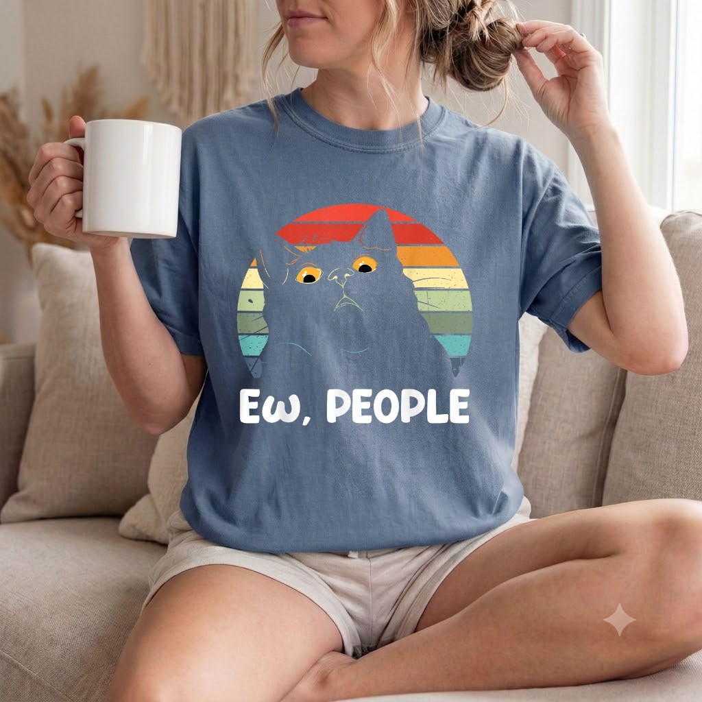 Comfort Colors® Ew People Funny Black Cat Lover T-Shirt