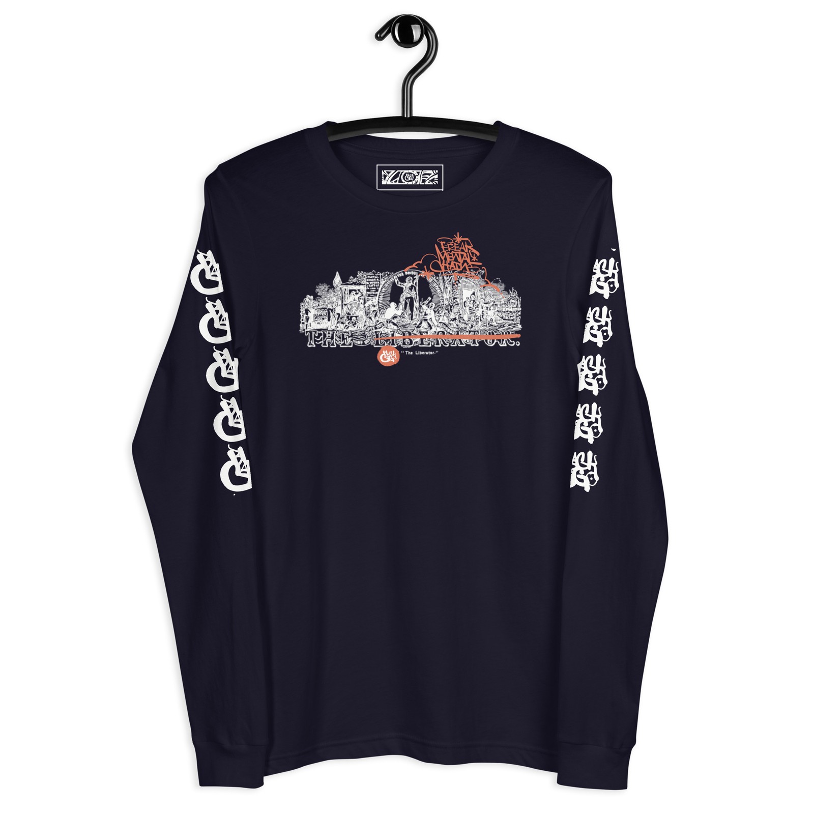 BlackCargo Unisex Long Sleeve Tee Sustainable Streetwear Navy XS S M L XL 2XL