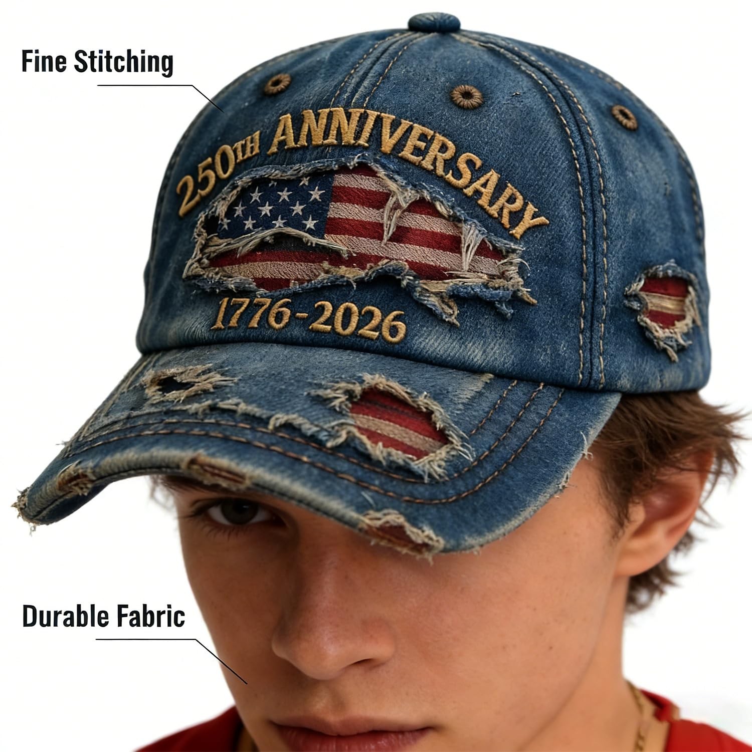 USA 250th Anniversary Hat 1776-2026 – USA Patriotic Baseball Cap, Adjustable …