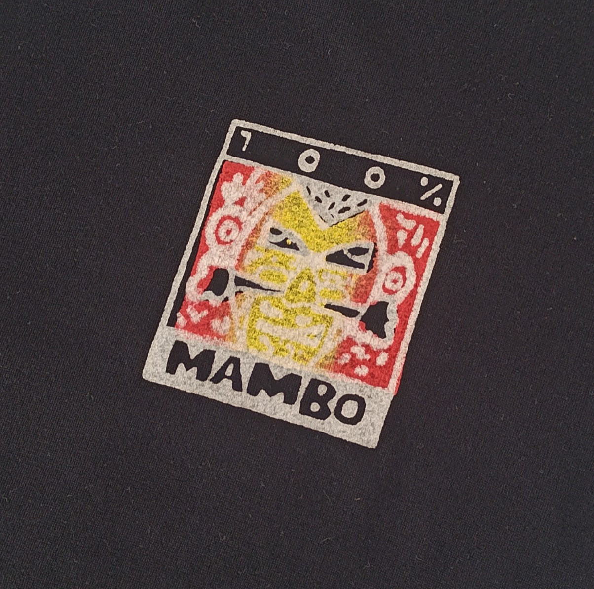 Vintage Mambo 100% Black T Shirt Single Stitch80s 90s Mens Size XL Richard Allan