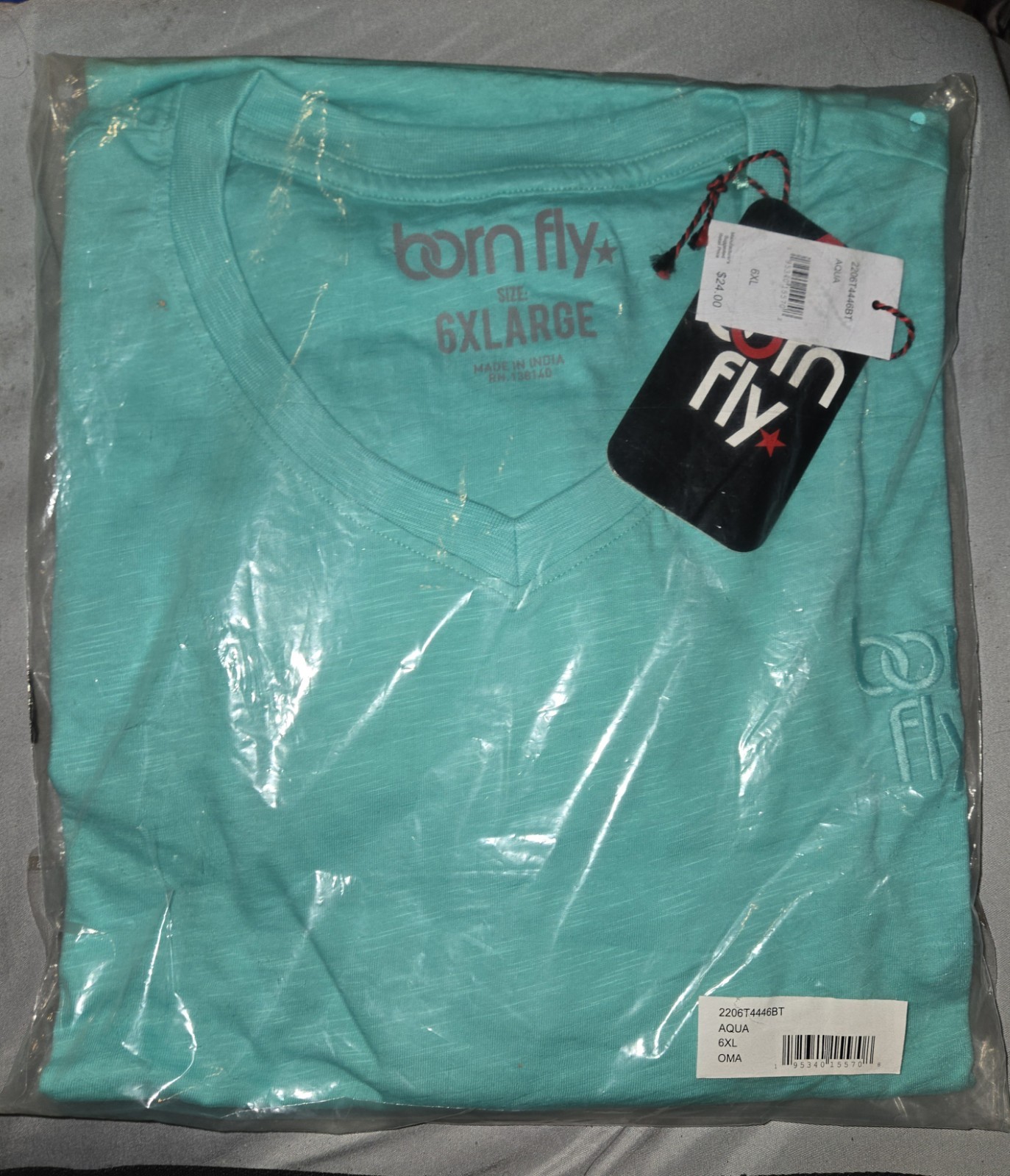 🌟Born Fly☀️ Summer Love V-Neck Embroidered Logo T-Shirt Size 6XL