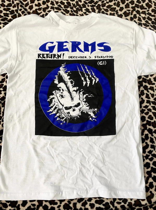 Vtg The GERMS Band World Tour Heavy Cotton White Full Size Shirt TR663