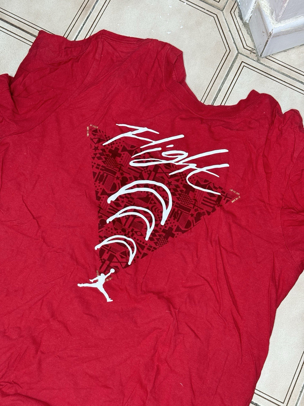 Nike Air Jordan Red Take Flight Shirt Ad2366-6dl Men Size Medium USED