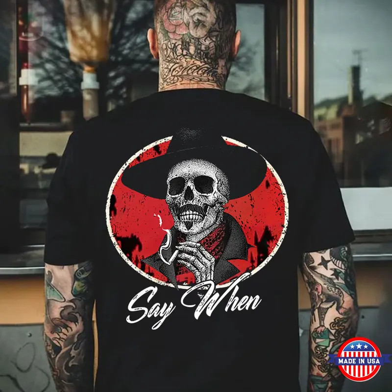 SAY WHEN Skeleton Print Men’s T-Shirt