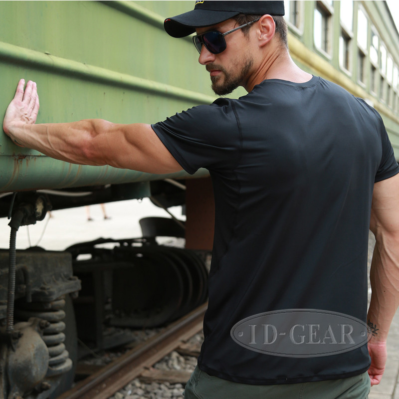 IDOGEAR Tactical Shirt Short Sleeve Camo Gear Round Collar Anti-UV Perspiration