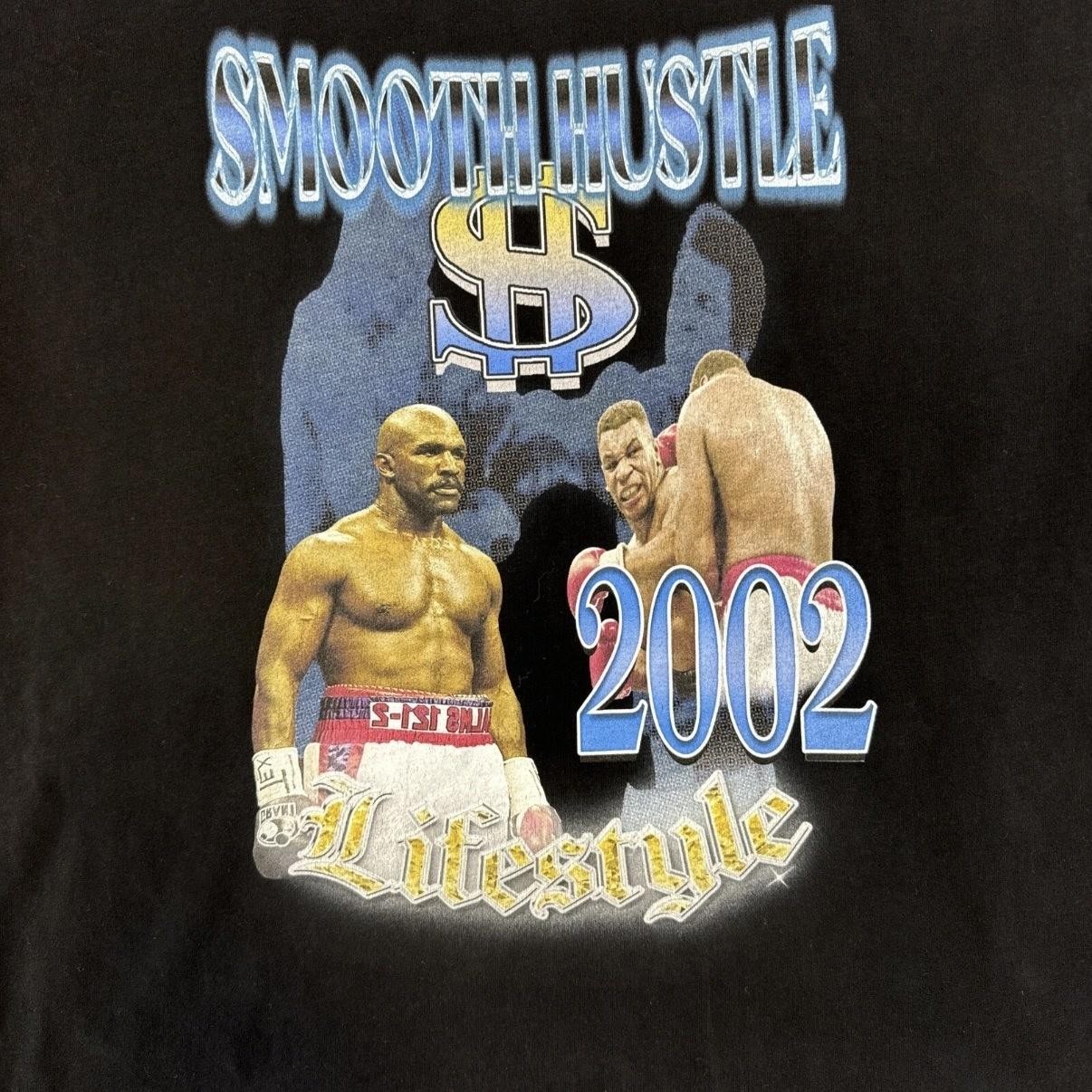 Vintage Smooth Hustle Lifestyle Shirt Mens XL Black 2002 Boxing Graphic 2000s