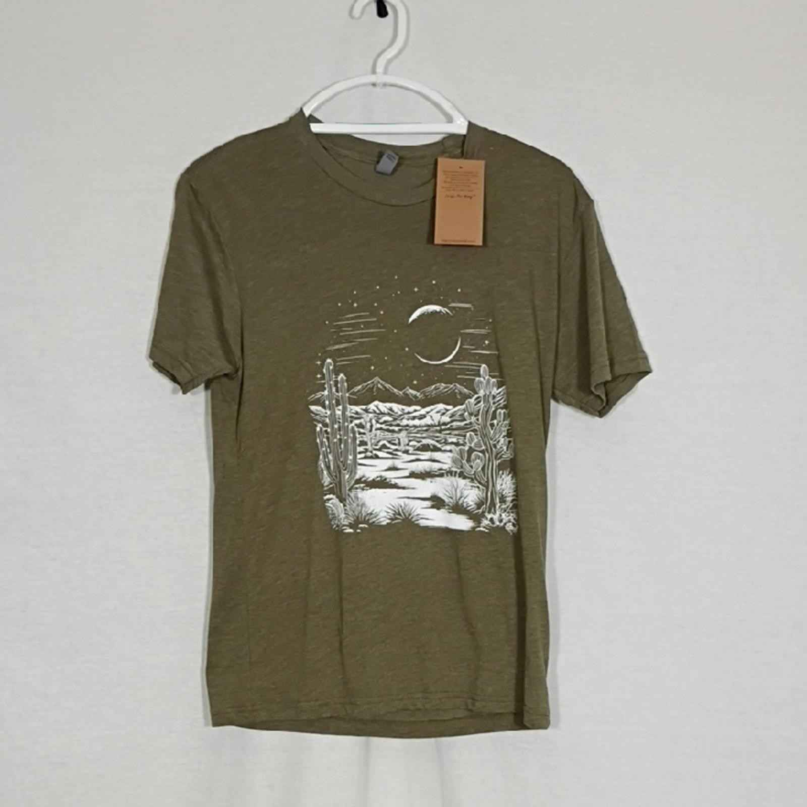 NWT Vapor Apparel Military Green Desert Night Tri Blend Crew T-shirt Men Sz Sm