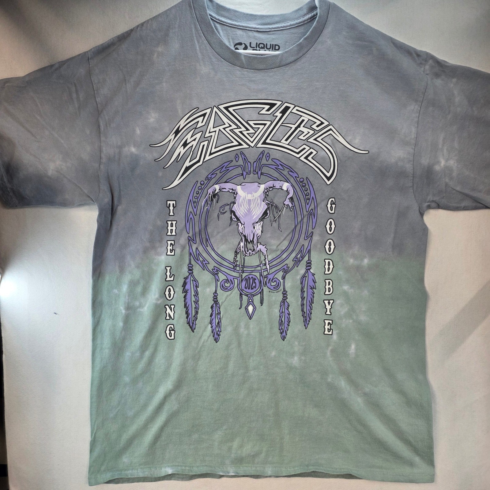 Eagles The Long Goodbye Sphere Las Vegas 2025 Tour Shirt Liquid Blue XL Tie Dye