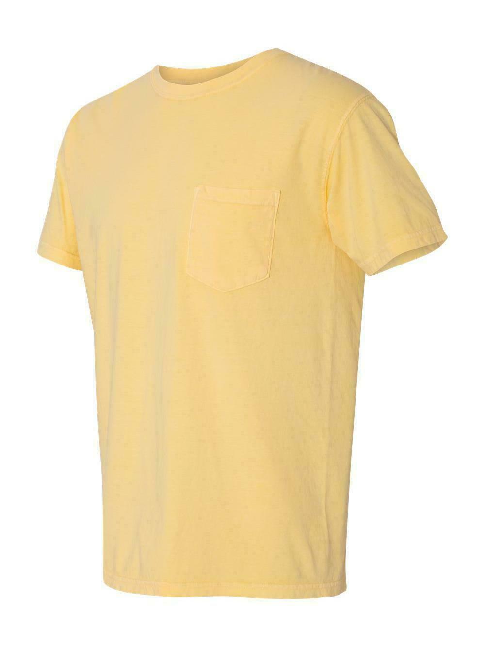 COMFORT COLORS 6030 Adult Pocket Tee – 3 First Quality Shirts – Assorted Colors