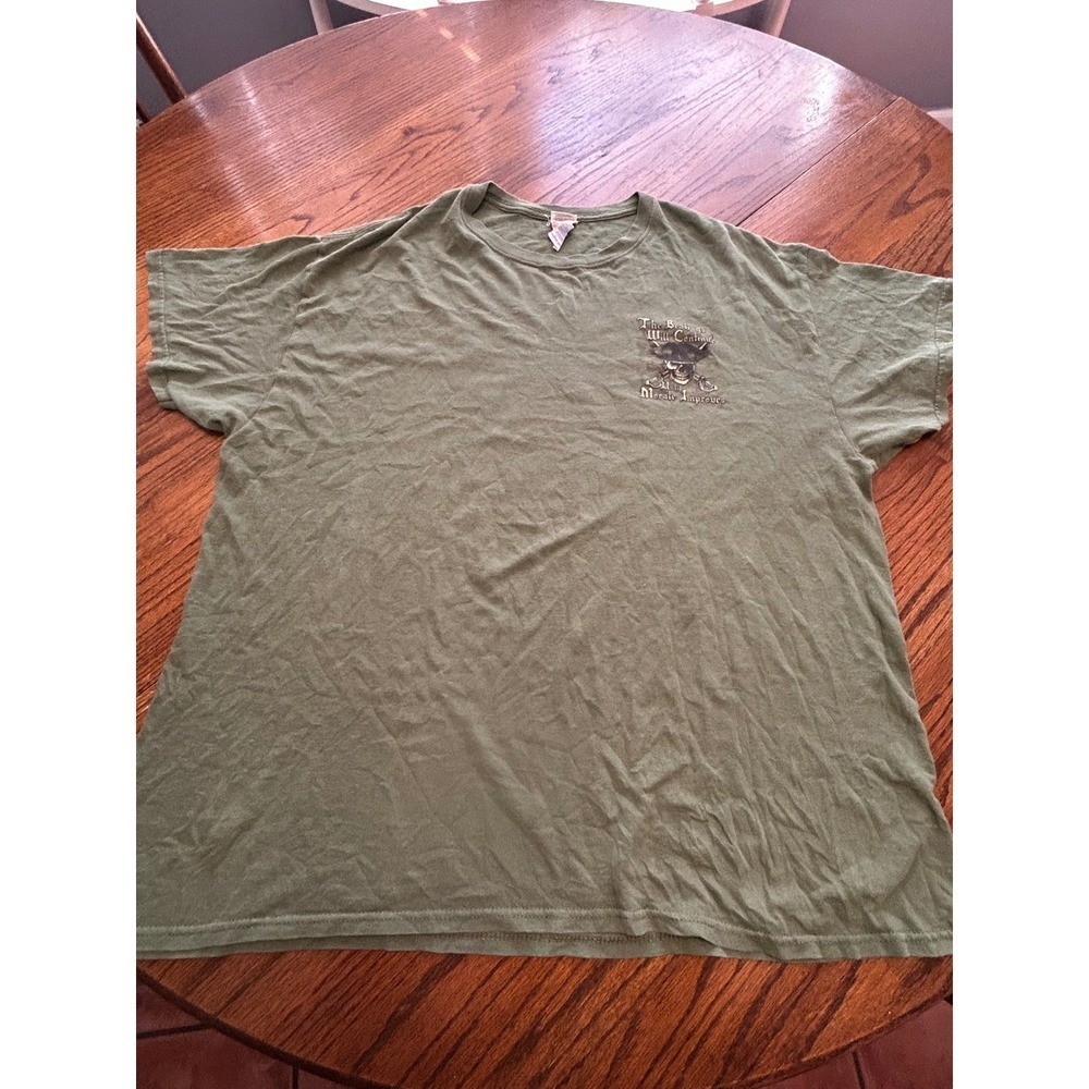 Biloxi Beach Pirate Graphic T-Shirt Mens XL Green The Beatings Will Continue