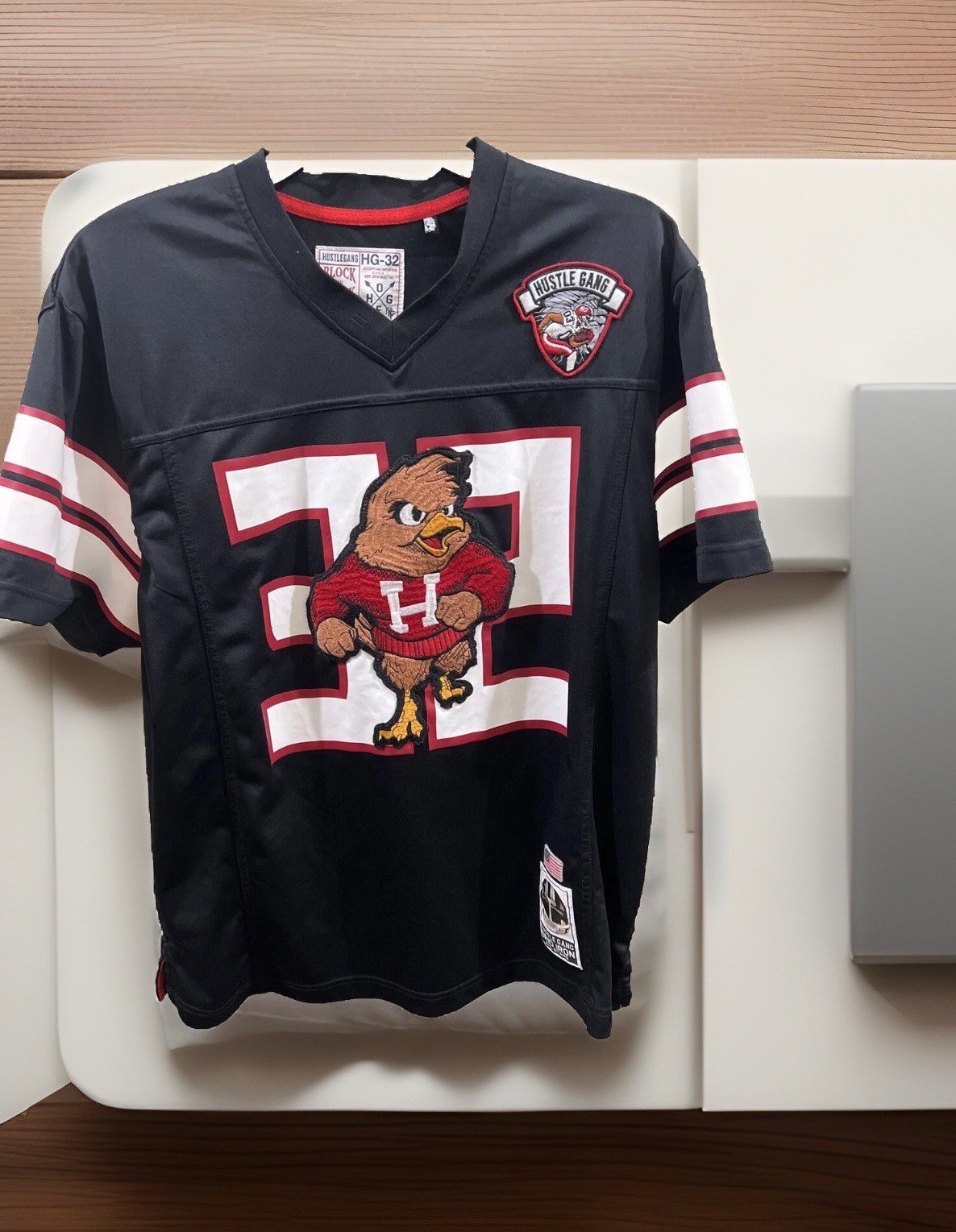 Hustle Gang Block by Block Football Jersey Grid Iron Hawk HG 32 X-LARGE
