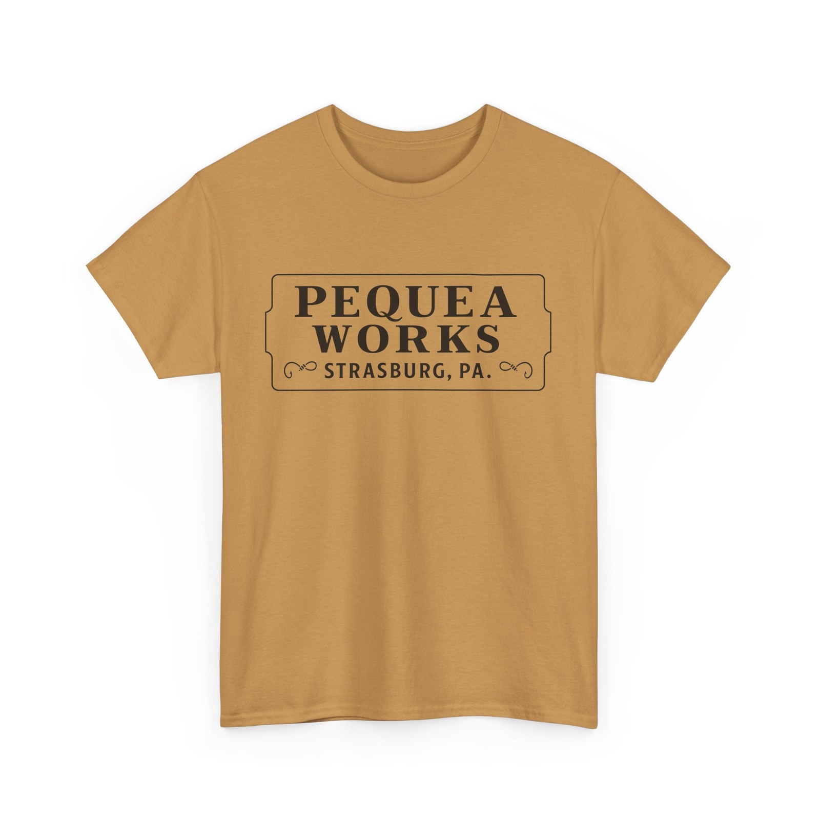 Pequea Works Strasburg PA Vintage Fishing Tackle Hooks Logo Graphic T-Shirt NEW