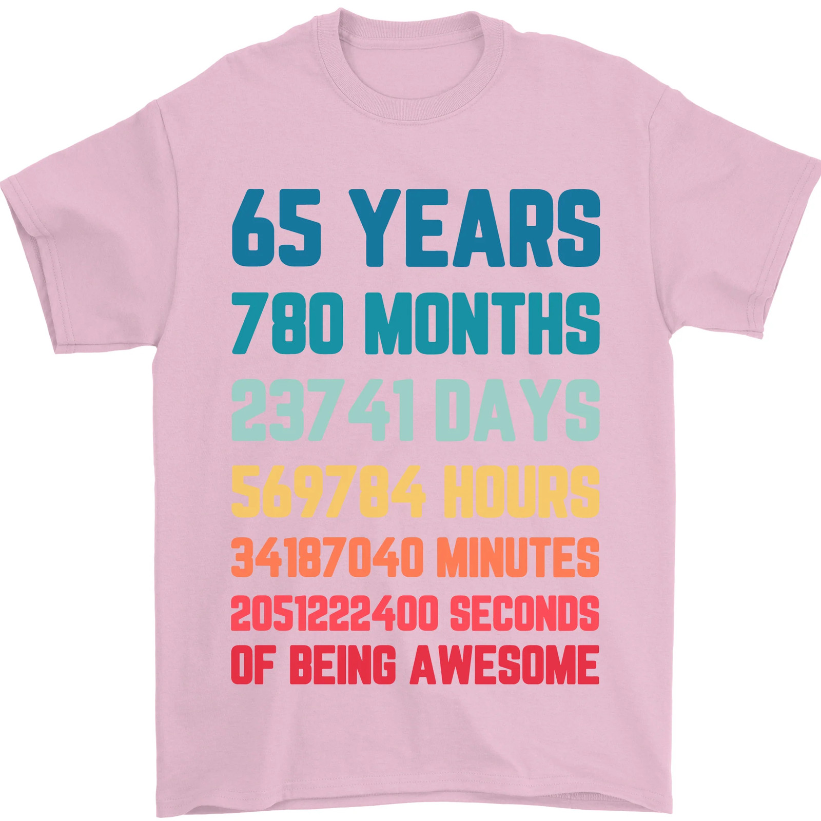 65th Birthday 65 Year Old Mens T-Shirt 100% Cotton