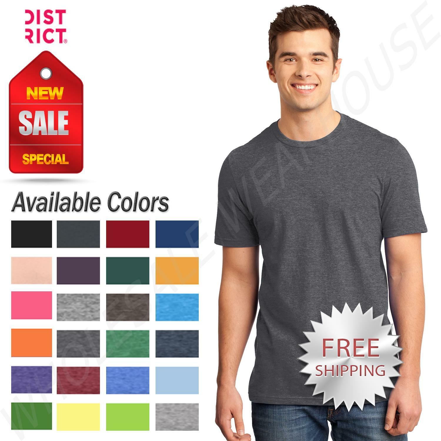 District Mens Cotton Short Sleeve Very Important T-Shirt XS-4XL M-DT6000