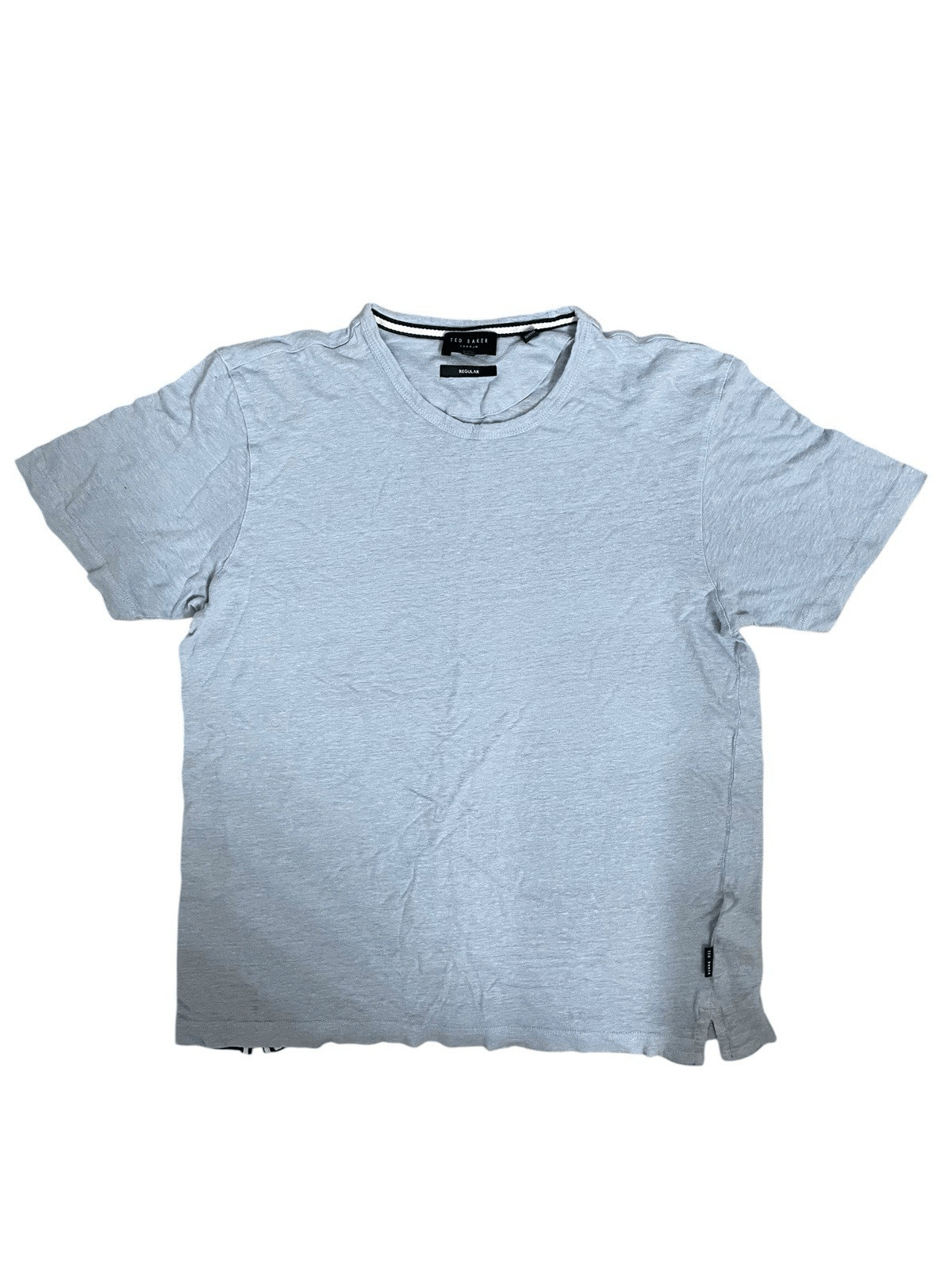 Ted Baker London Men’s 100% Linen Light Blue Crew Neck T-Shirt Size 5