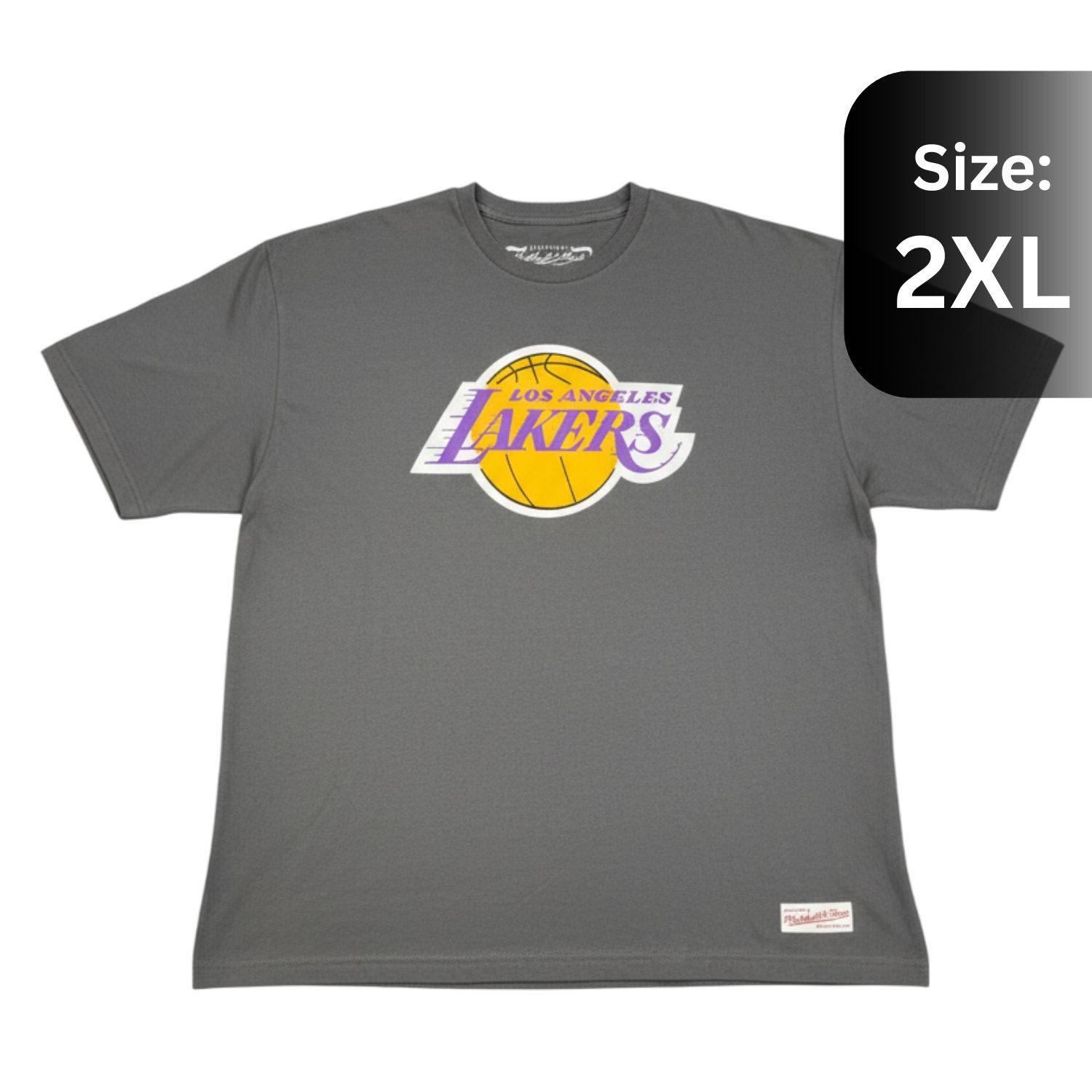 Mitchell & Ness Los Angeles Lakers Hardwood Classics Shirt Gray Logo Graphic Tee